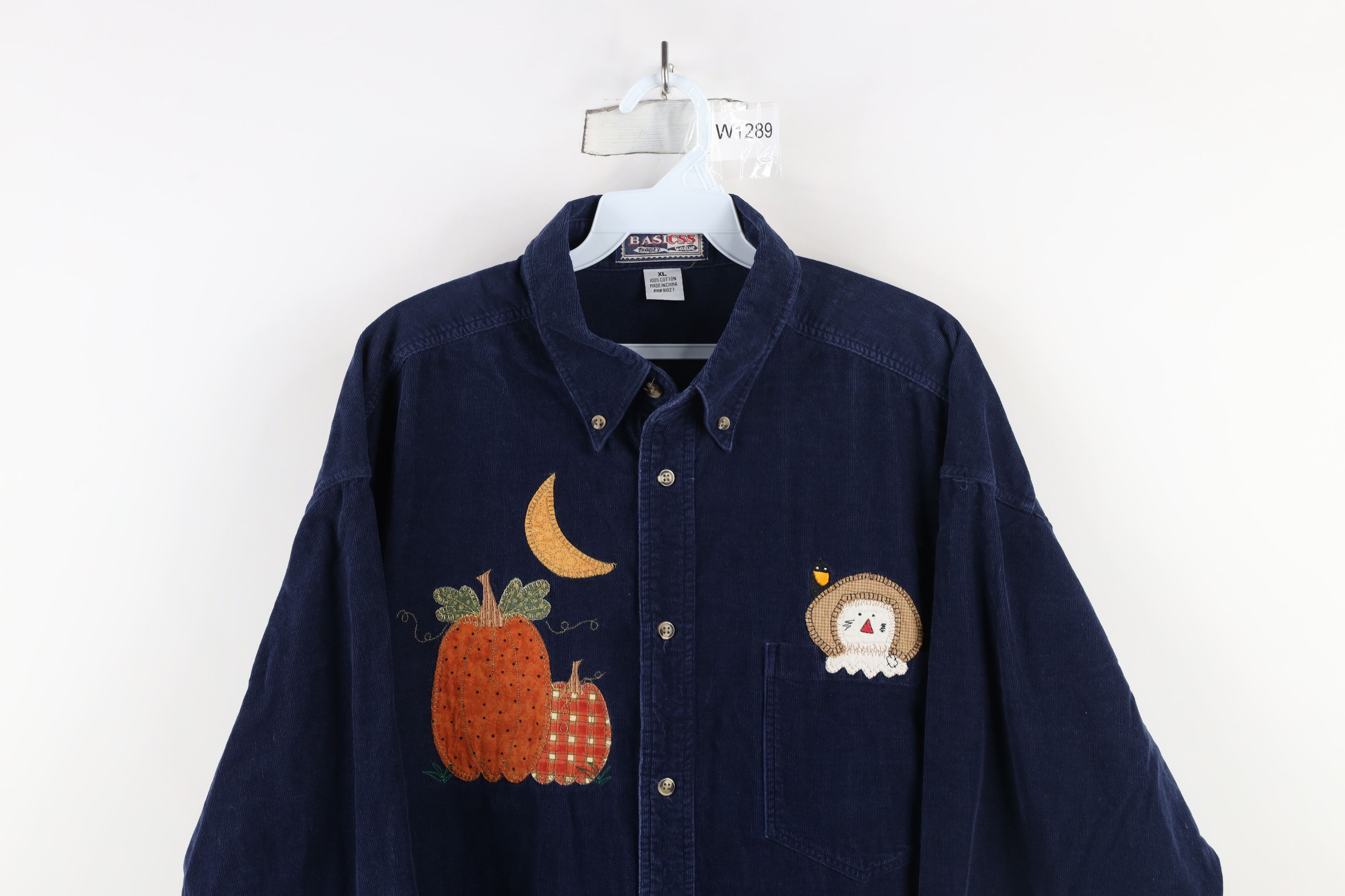Vintage Vintage 90s Streetwear Pumpkin Corduroy Button Down Shirt Size US XL / EU 56 / 4 - 2 Thumbnail