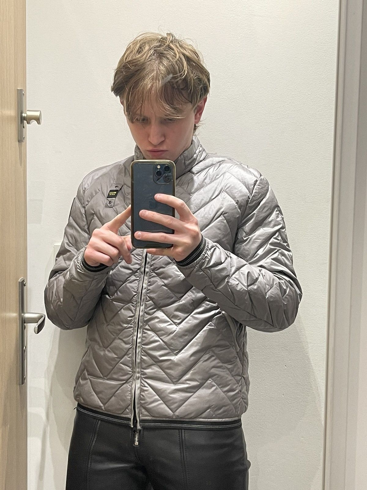 Other Blauer USA Sleeve Logo Quilted Grey Light Puffer Jacket Size US M / EU 48-50 / 2 - 4 Thumbnail