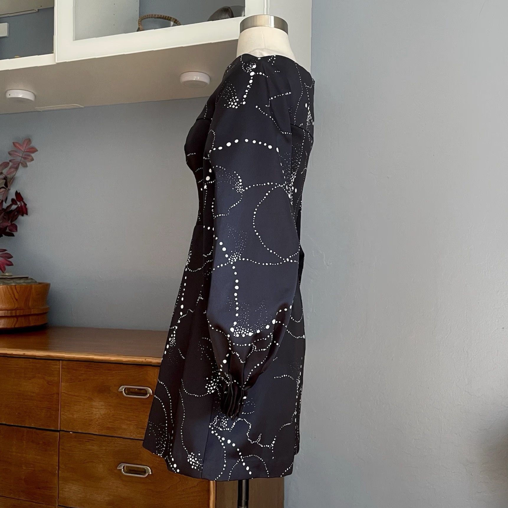 Acler Acler Fyffe Open Shoulder Galaxy Mini Dress AU 6 US 2 Black White Womens Size XS / US 0-2 / IT 36-38 - 3 Thumbnail