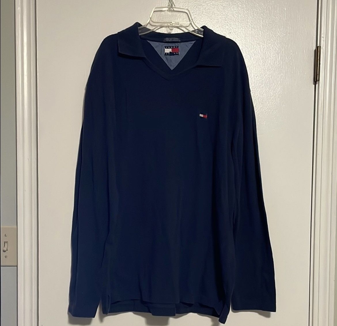 Tommy Jeans Tommy Hilfiger Blue Long Sleeve Polo Shirt Size US L / EU 52-54 / 3 - 1 Thumbnail