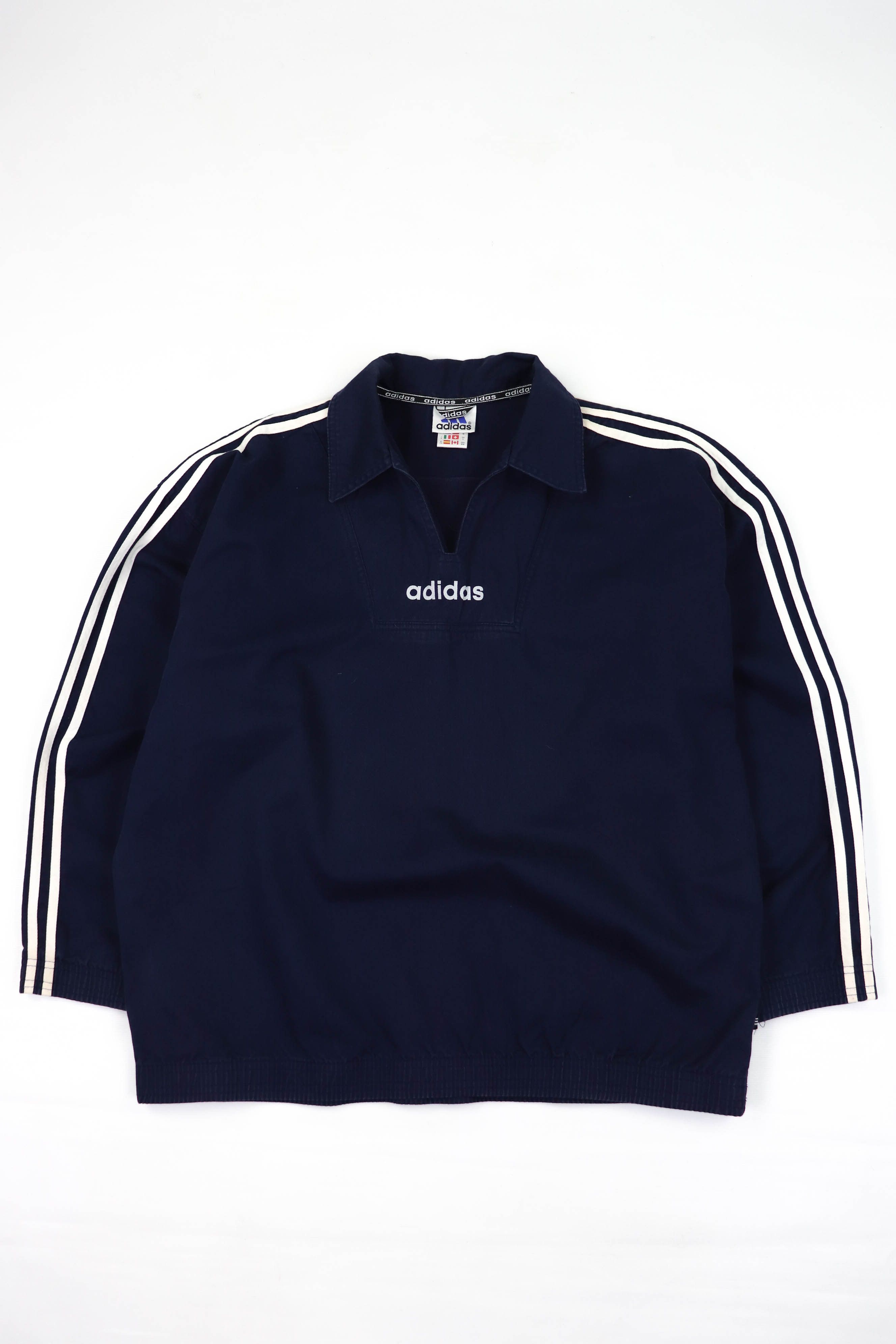 Adidas 90s Vintage Adidas Big Logo Cotton Overhead Anorak Jacket Size US M / EU 48-50 / 2 - 2 Thumbnail
