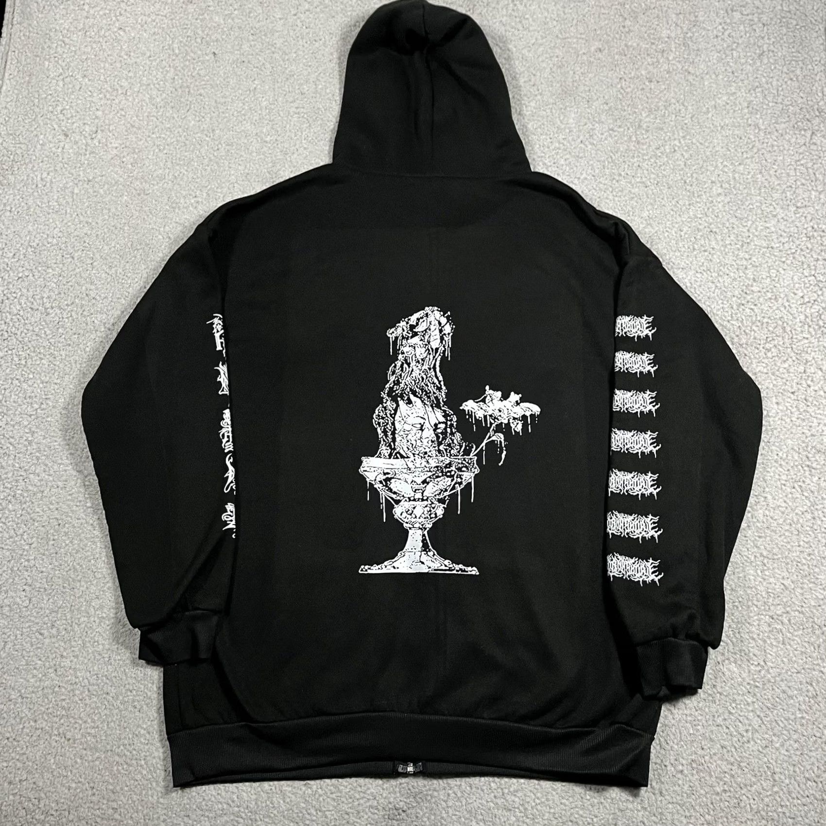Vintage Lorna Shore Hoodie Men XL Sweatshirt Full Zip Graphic Print Hooded Black Size US XL / EU 56 / 4 - 4 Thumbnail