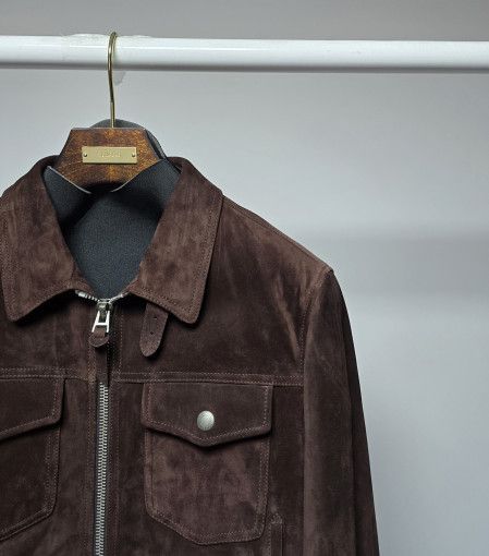 Tom Ford o1sm1stk0824 Suede Zip-up Jacket in Dark Brown Size US M / EU 48-50 / 2 - 2 Thumbnail