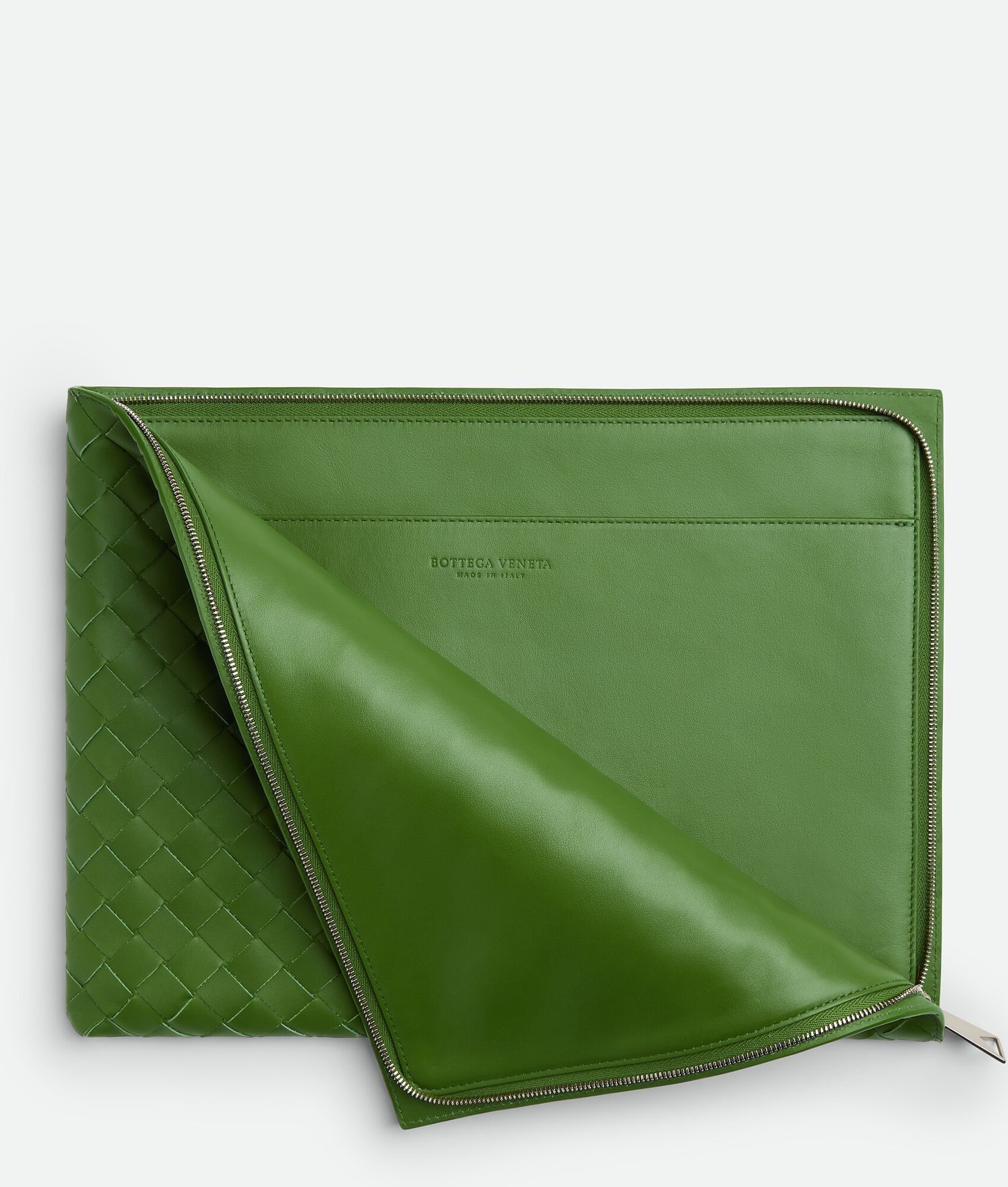 Bottega Veneta o1loc1c0325 Size: OS / 607479 Half-Zip Pouch in Green Size ONE SIZE - 2 Thumbnail