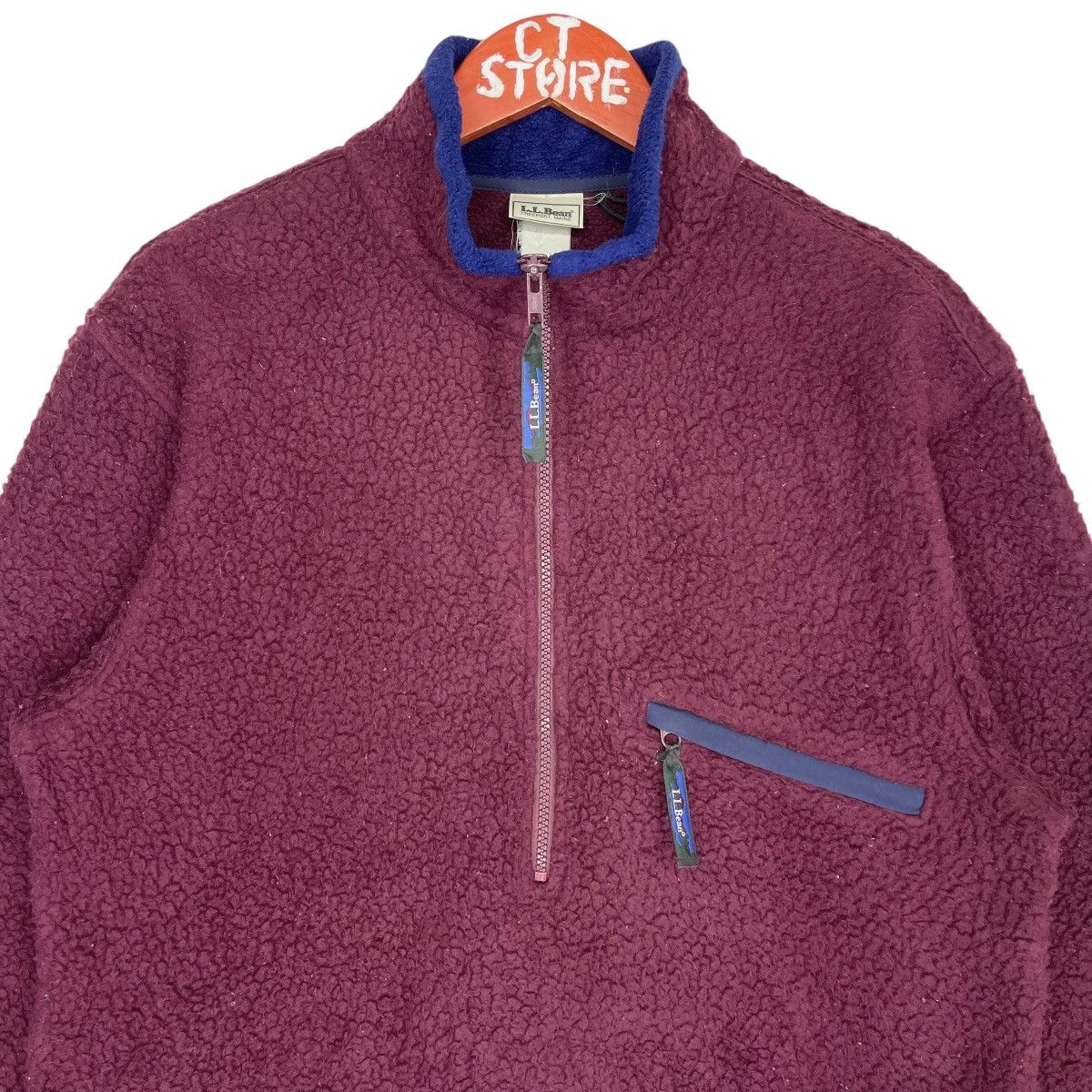 L.L. Bean × Vintage L.L.Bean Fleece Half Zip Sweater Maroon Size US M / EU 48-50 / 2 - 3 Thumbnail