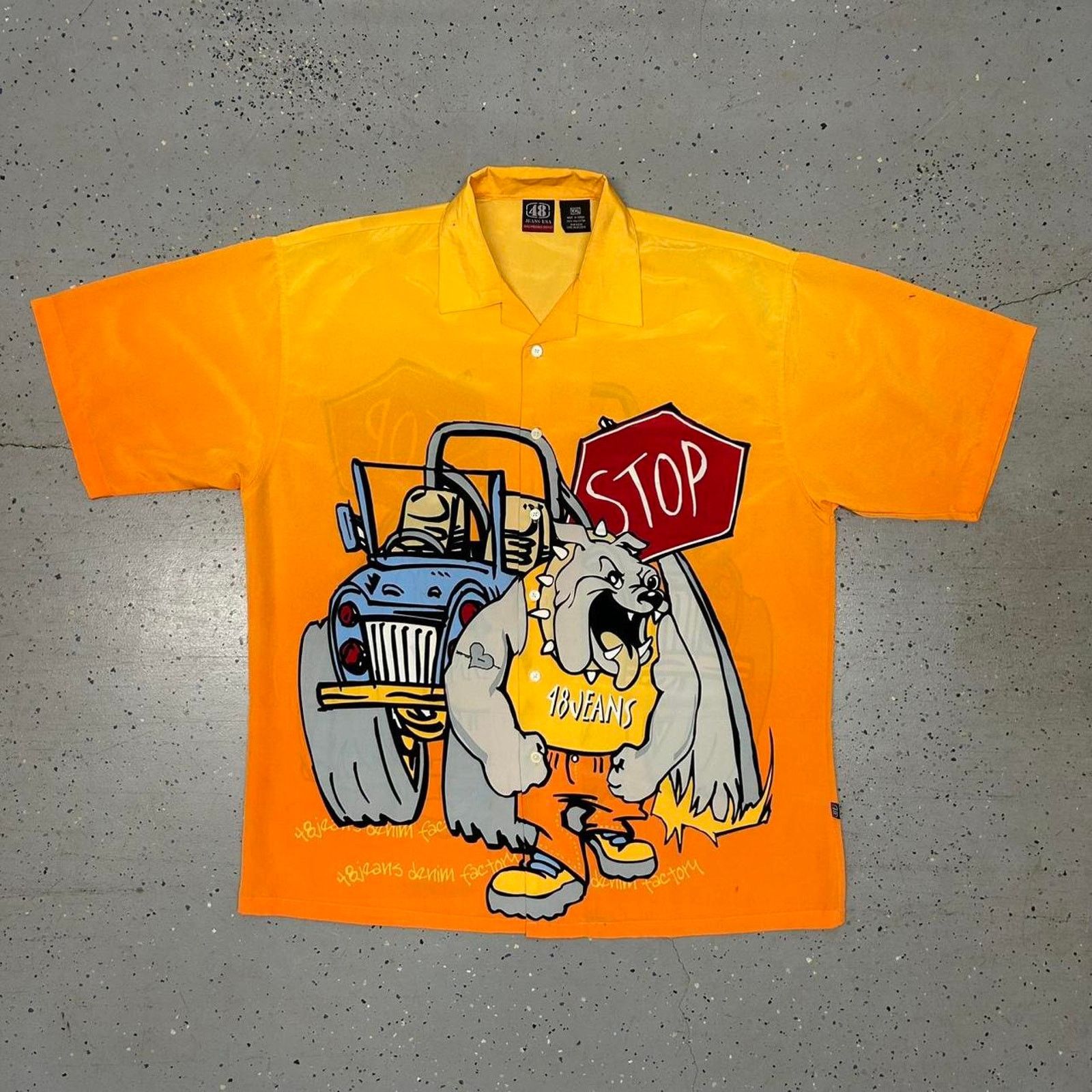 Other Y2K 48 Jeans yellow and orange oversized button up shirt Size US XXL / EU 58 / 5 - 1 Thumbnail