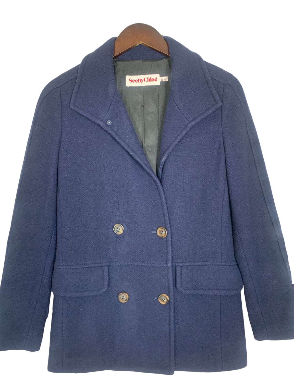 Designer × See by Chloe See By Chloe Designer Made In Italy Blazer Coat Haringbone Size S / US 4 / IT 40 - 2 Thumbnail