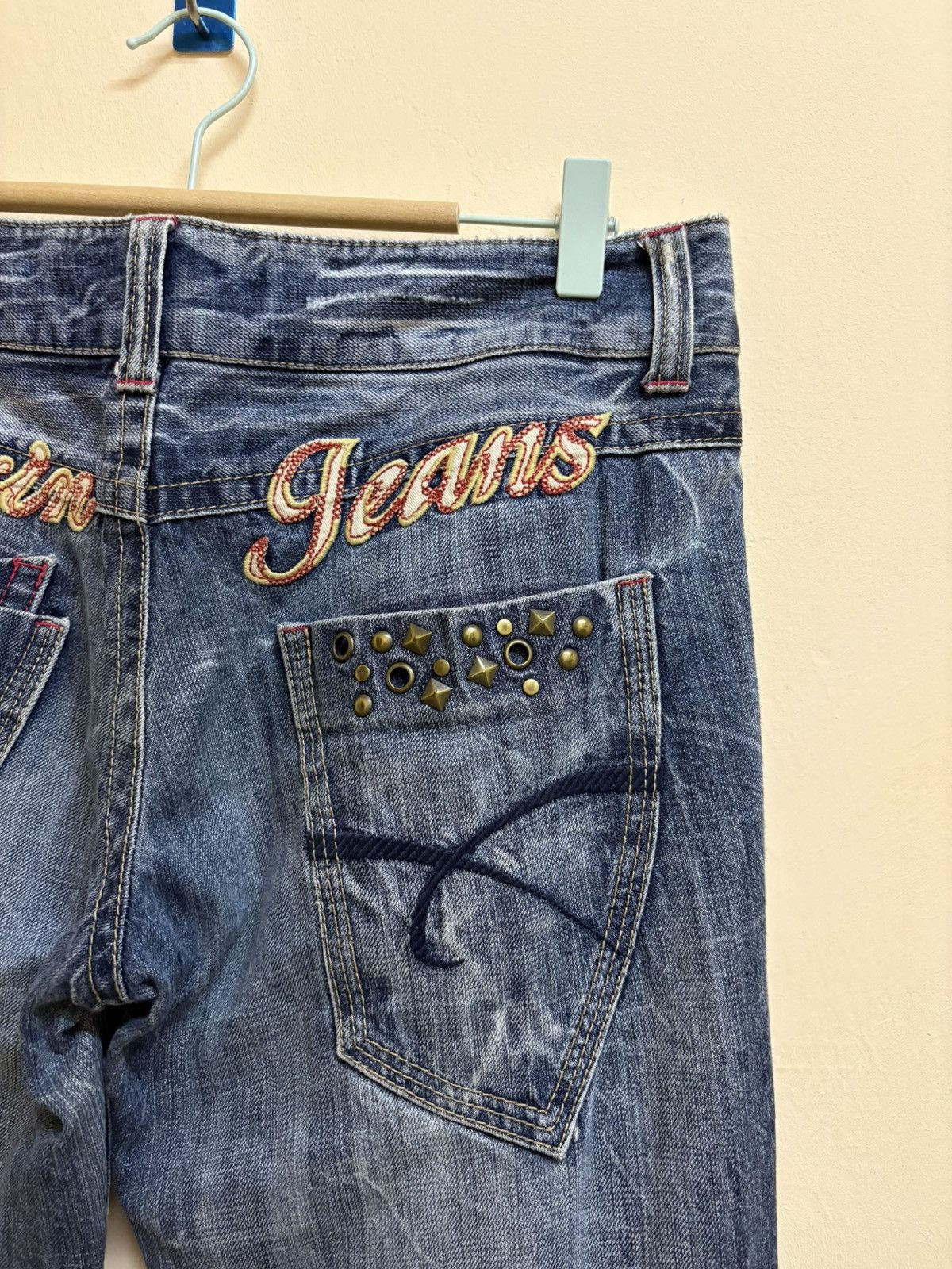 If Six Was Nine × Japanese Brand Vintage Y2k Oririn Jeans Spell Out Poem Flared Jeans Size US 32 / EU 48 - 6 Thumbnail