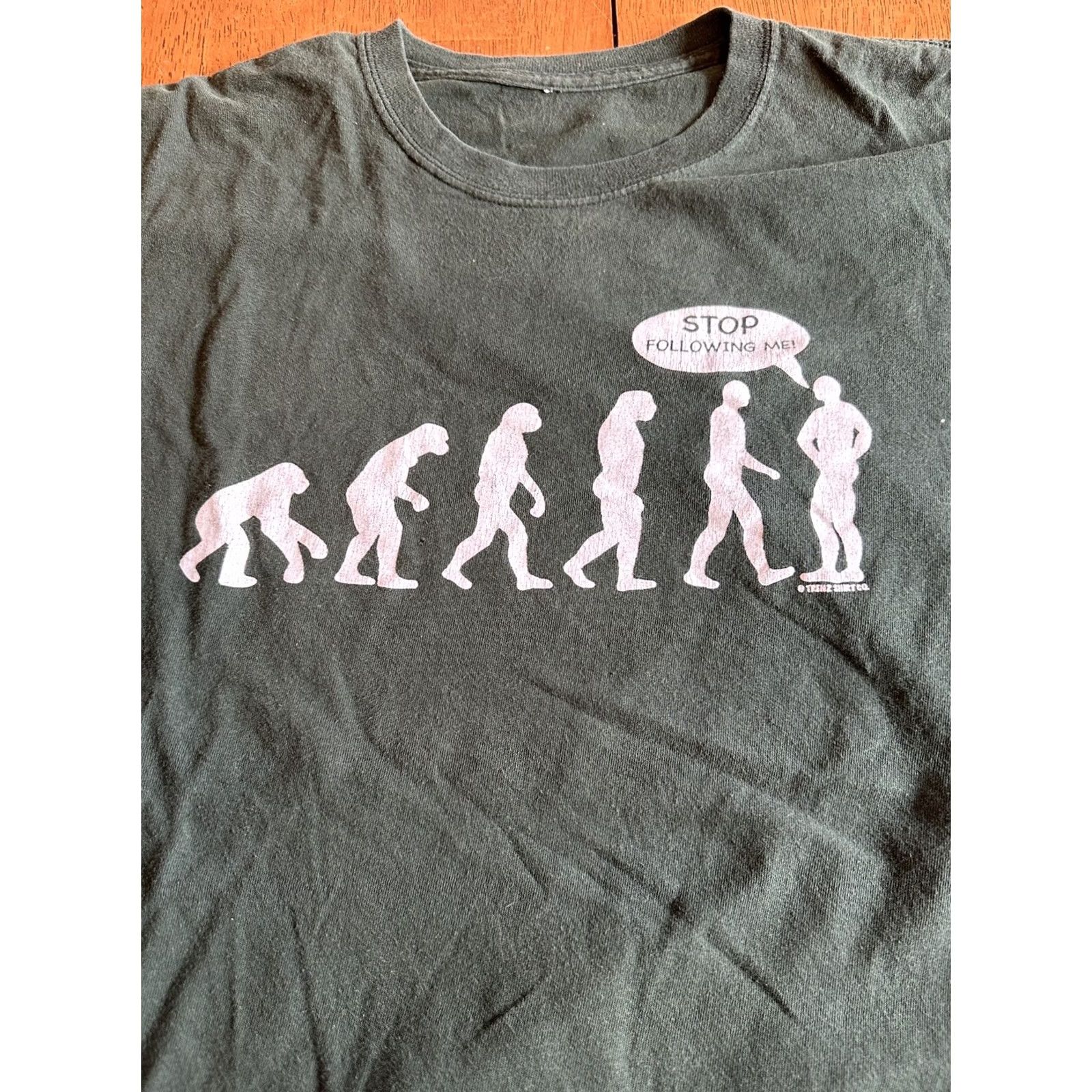 Vintage Evolution T Shirt Stop Following Me XL Mens Green Funny Size US XL / EU 56 / 4 - 3 Thumbnail