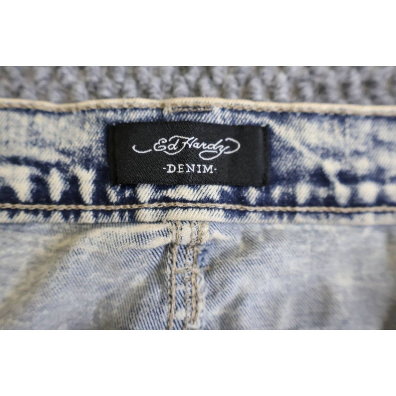 Ed Hardy Ed Hardy Jeans Denim Tiger Cat Painted Back Pockets Size 42 Size US 42 / EU 58 - 3 Thumbnail