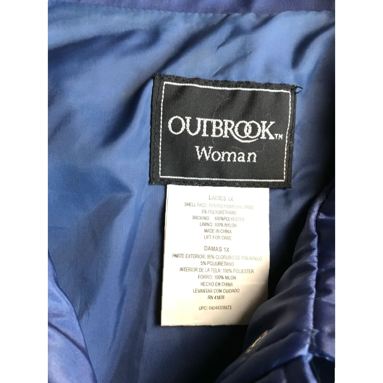 Vintage OutBrook Jacket Women 1X Blue Full Zip Pockets Jacket Size XL / US 12-14 / IT 48-50 - 8 Thumbnail