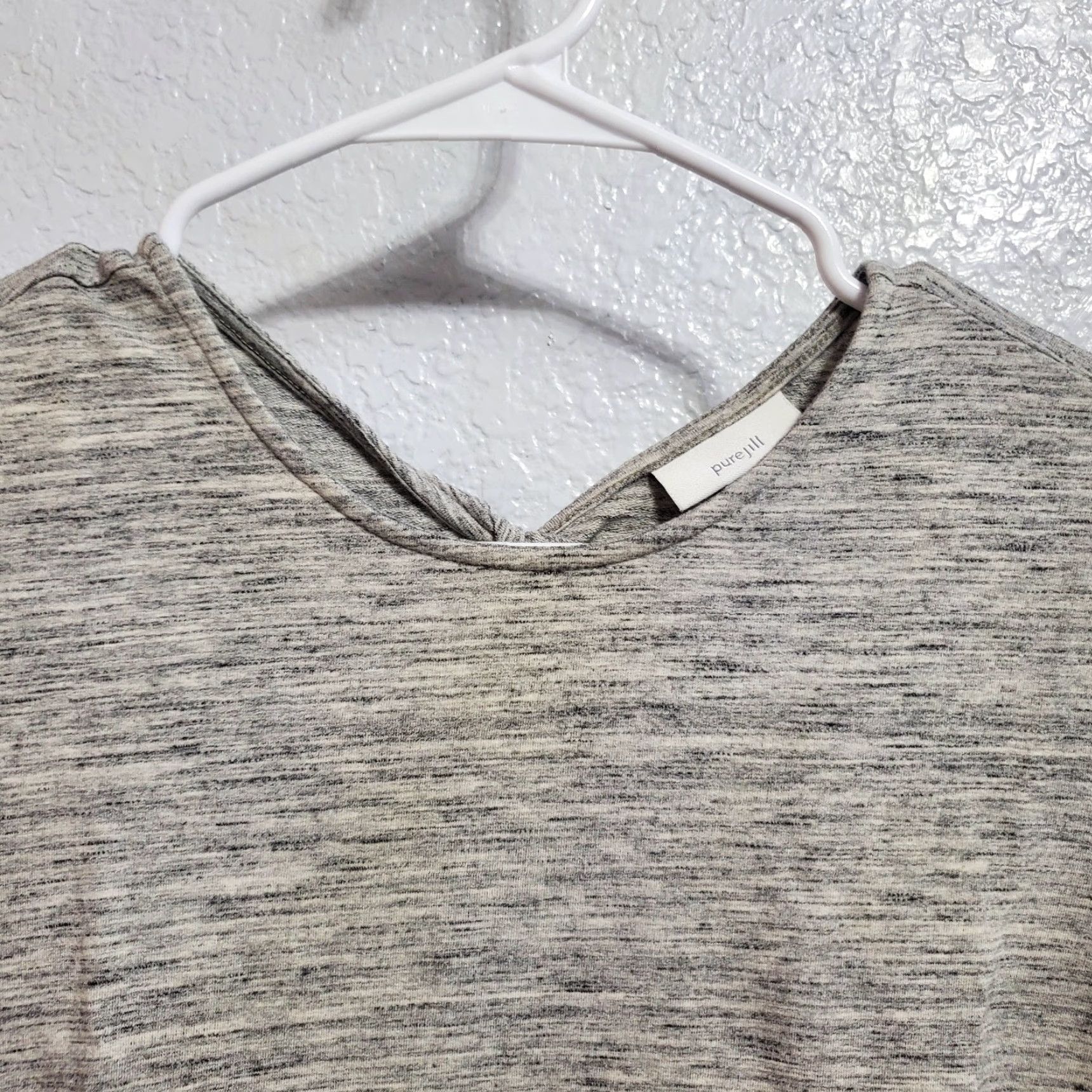 J. Jill J Jill Pure Jill Midi Dress Women S Heather Gray Short Sleeve Pockets Minimalist Size 28" / US 6 / IT 42 - 4 Thumbnail