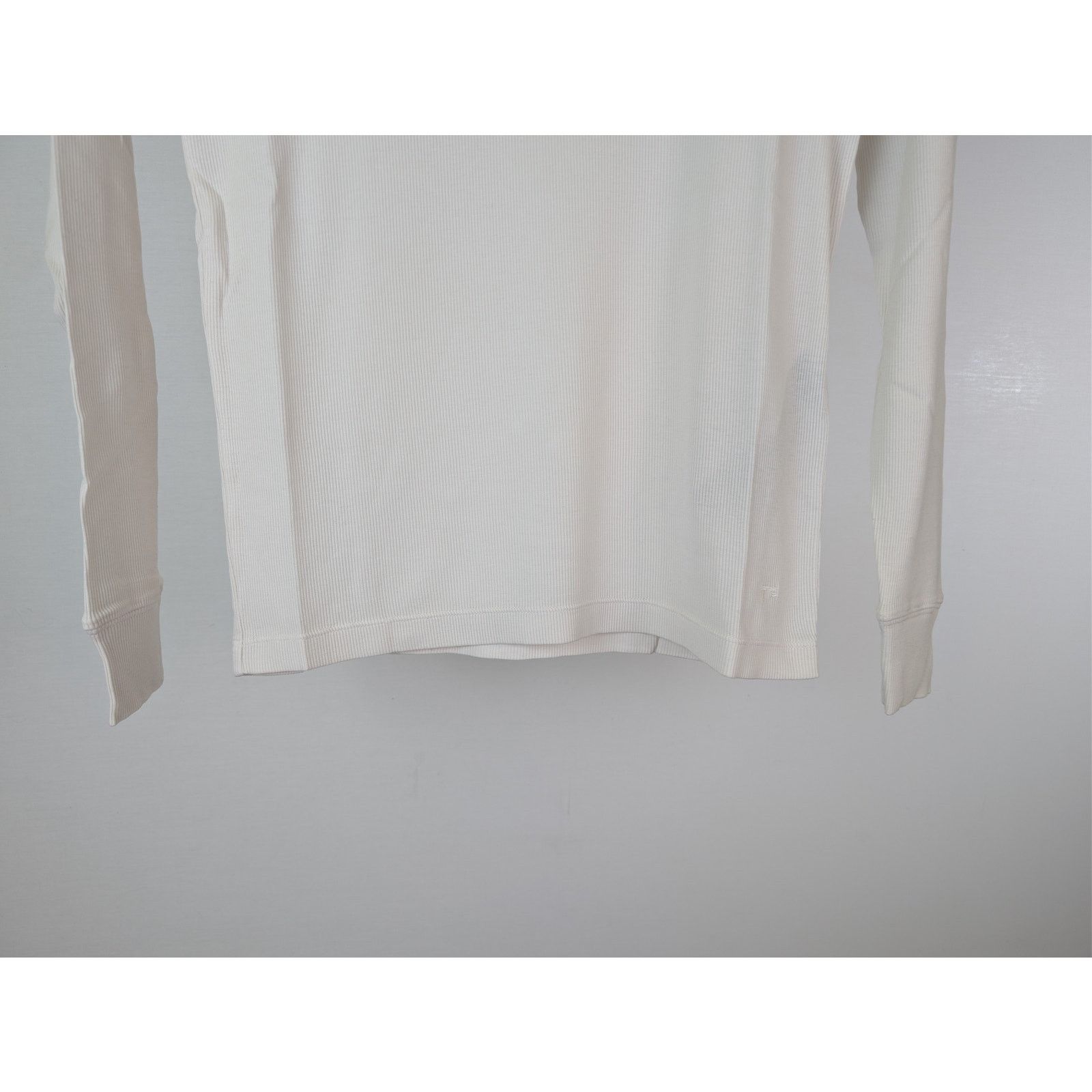Tom Ford o1rshd1 Q:2/ Ribbed Henley Shirt Sweatshirt T-Shirt in Chalk Size US L / EU 52-54 / 3 - 4 Thumbnail