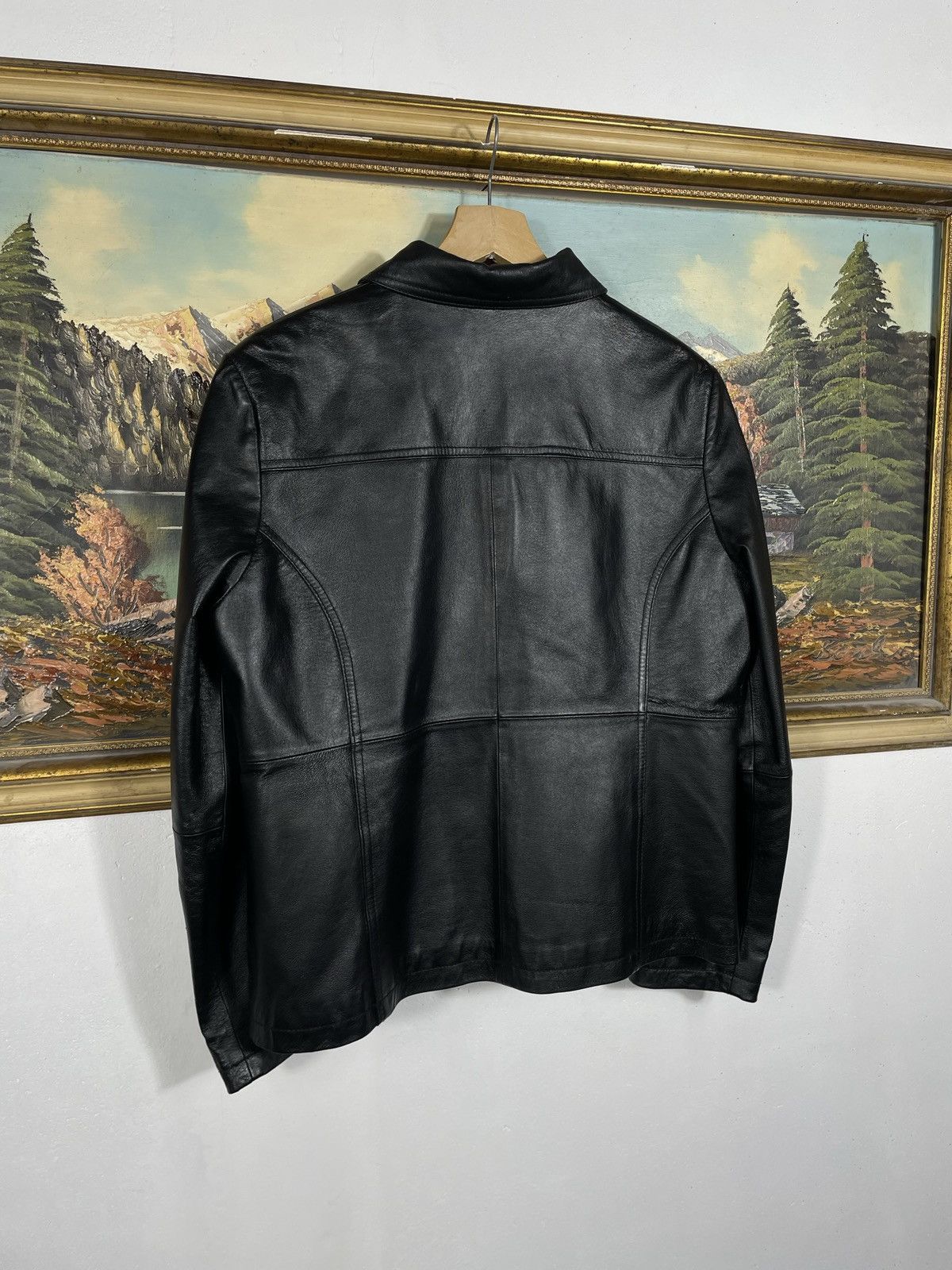 Vintage Vintage Y2k Black Real Leather Zip Bomber Jacket Avant Garde Size US M / EU 48-50 / 2 - 6 Thumbnail
