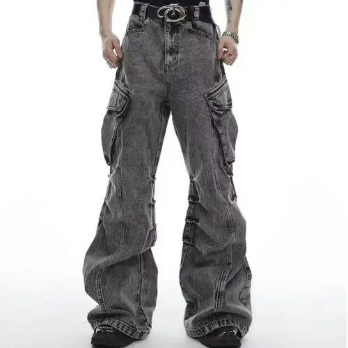 VIBE Vintage washed stacked design wide leg jeans Size US 31 - 1 Preview