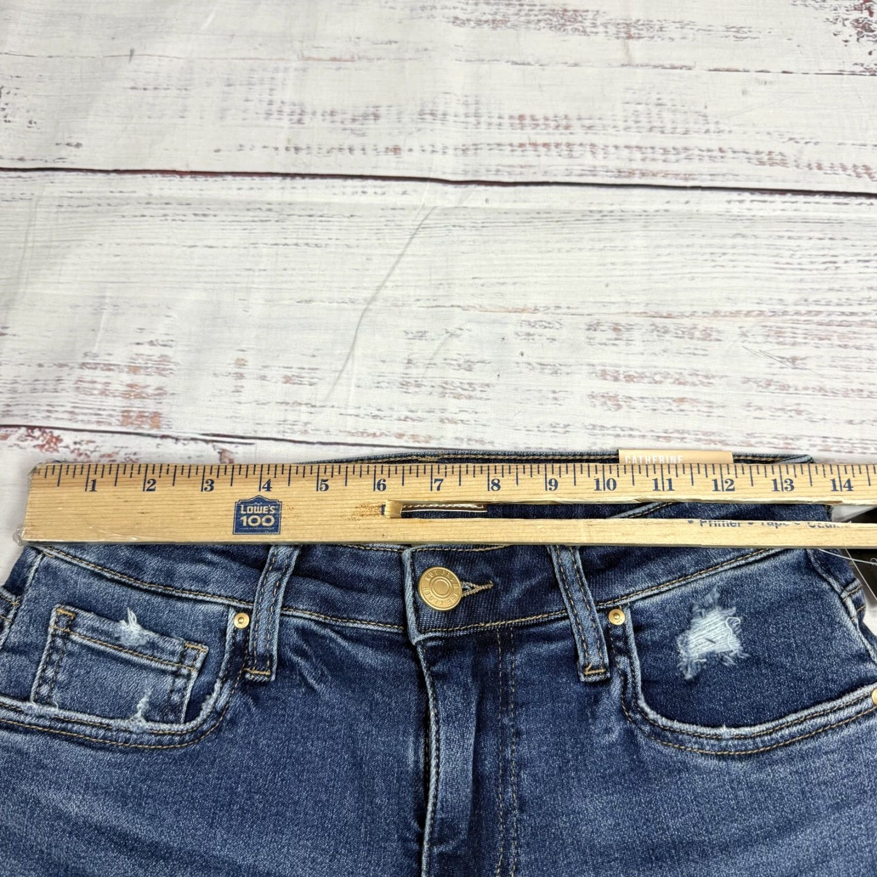 Vintage KUT from The Kloth Catherine Boyfriend Shorts Cuffed Distressed Blue Women 2 NWT Size 26" / US 2 / IT 38 - 2 Thumbnail