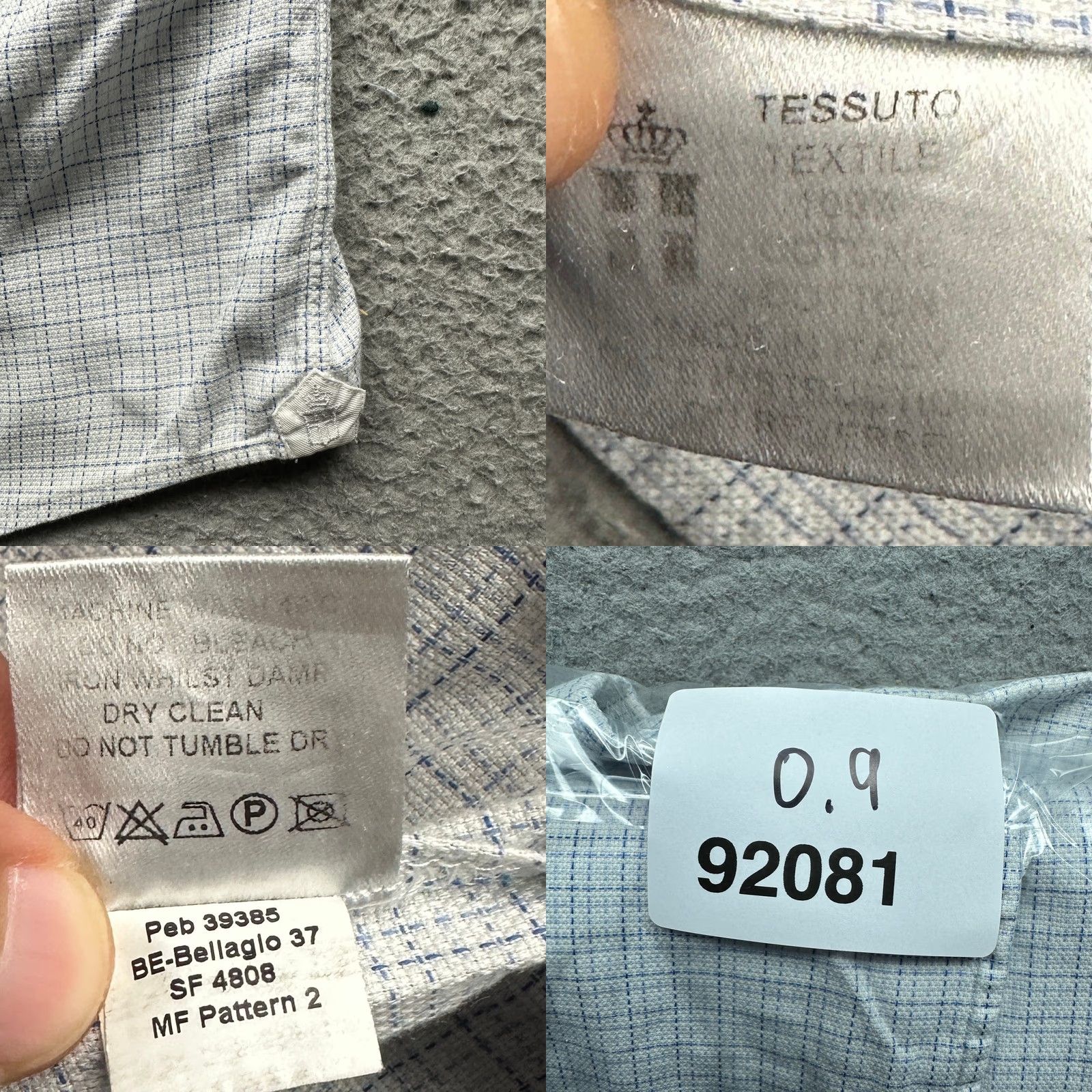 Vintage Emanuel Berg Modern Fit Graph Check Button Down Shirt Mens 17 XL Long Sleeve Size US XL / EU 56 / 4 - 8 Thumbnail