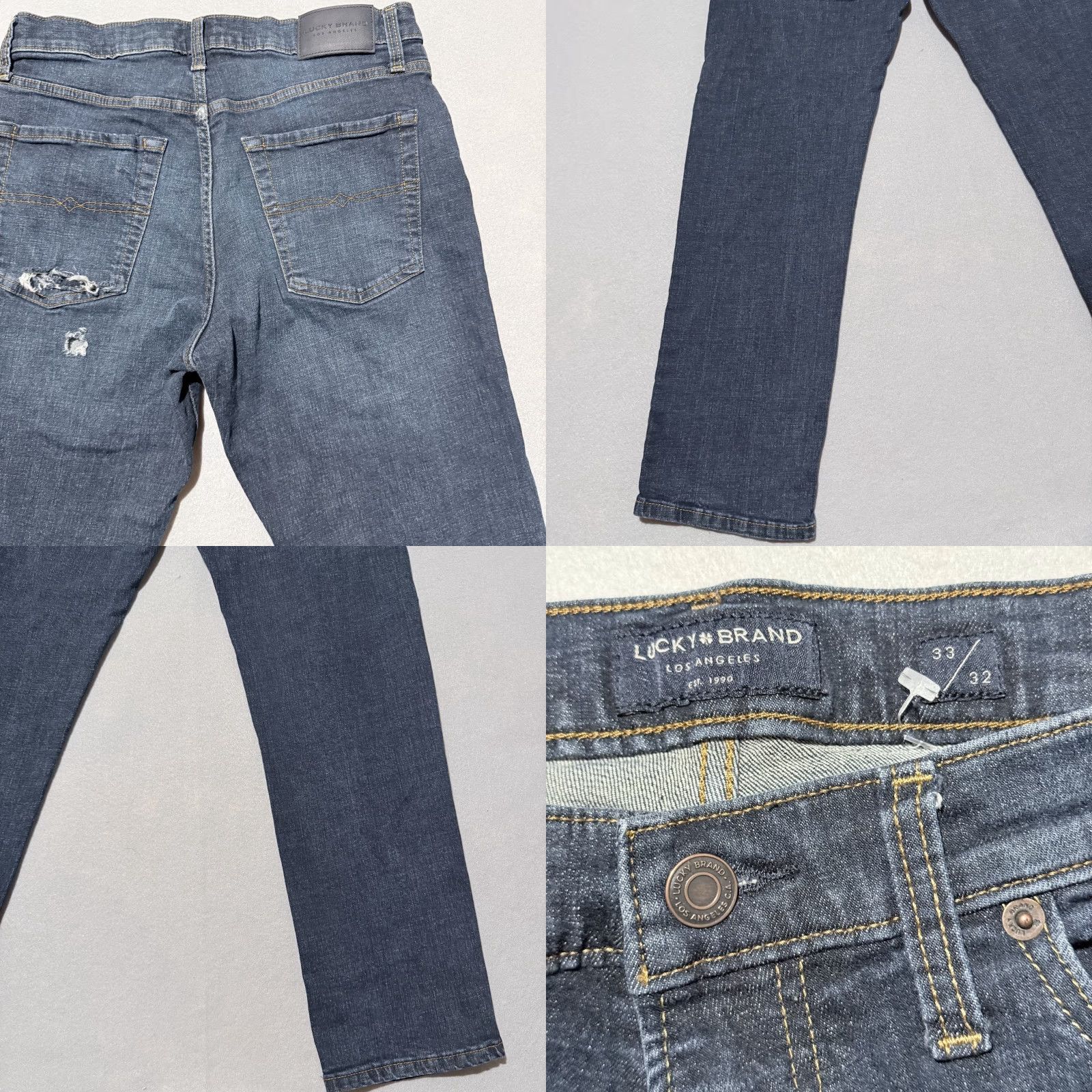 Lucky Brand Lucky Brand 221 Original Straight Denim Jeans Men Blue Dark Wash - 33x32 Size US 33 - 8 Thumbnail
