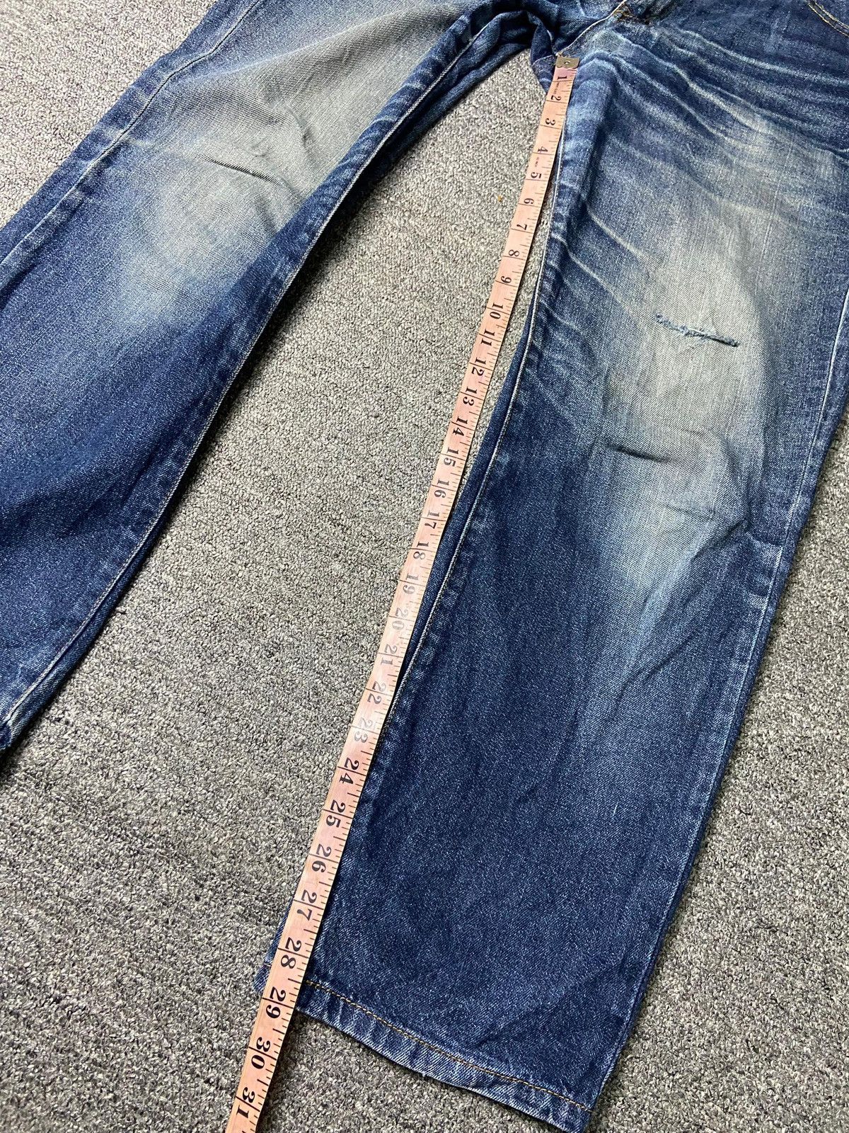 Japanese Brand × Seditionaries × Vintage BASIC JEANS Brand Distressed Selvedge Denim (131) Size US 36 / EU 52 - 3 Thumbnail