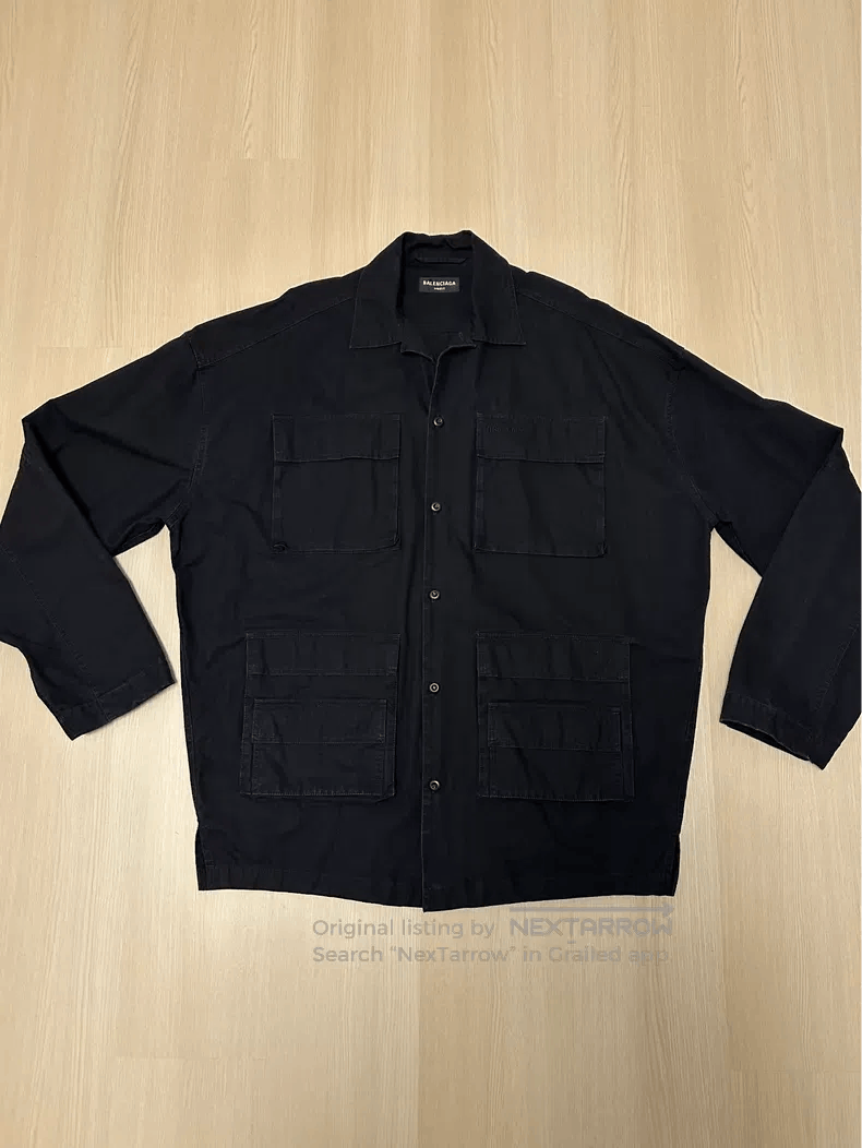 Balenciaga size 37 Four Pockets Washed Embroidered Logo Ca
