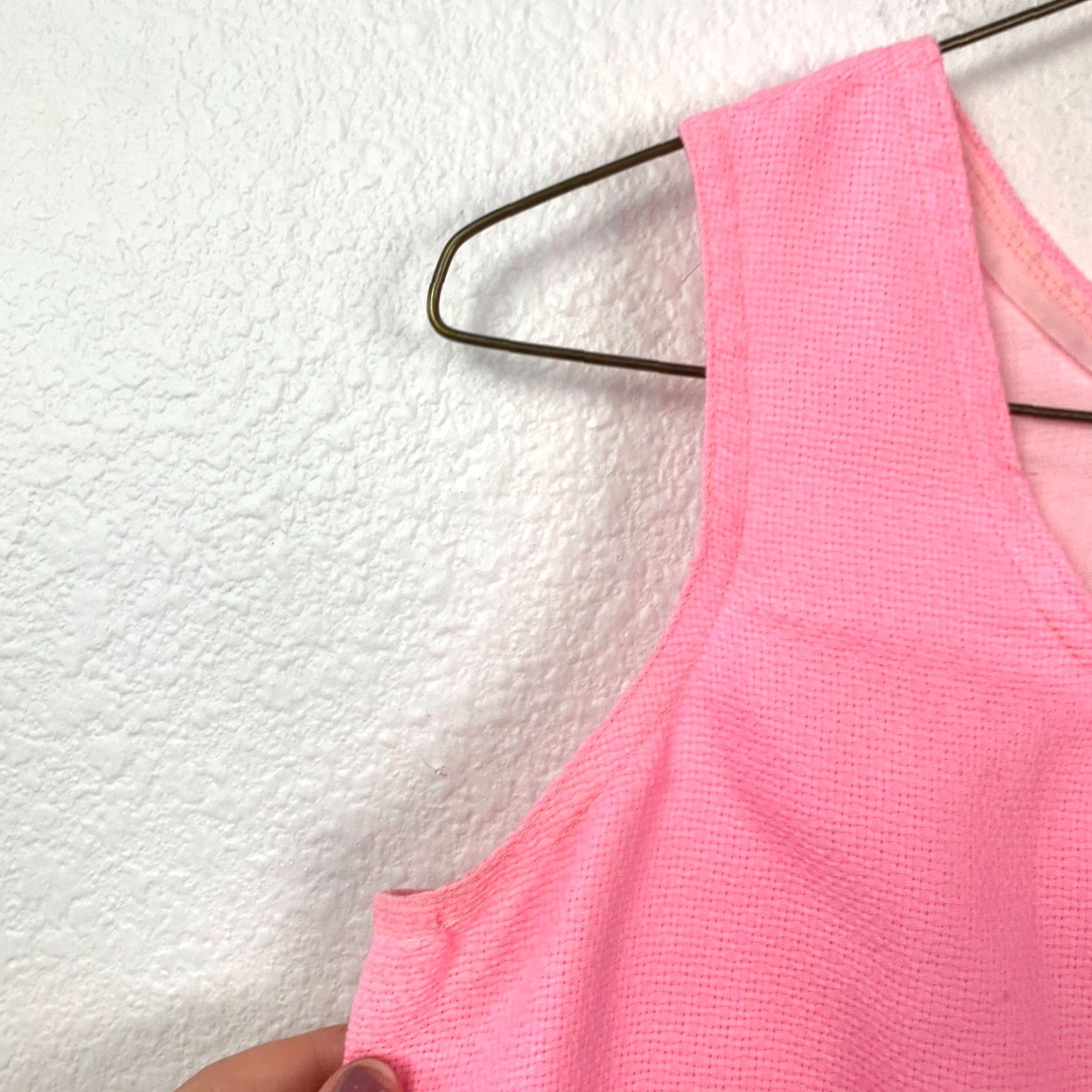 Vintage Vintage 70s Handmade Pink Twee Plaid Short Skirt Skort Tank Top Chest 34" | Mod/GoGo | Pink | 34" Waist | 1970s Vintage Original Size XXS / US 00 / IT 34 - 4 Thumbnail