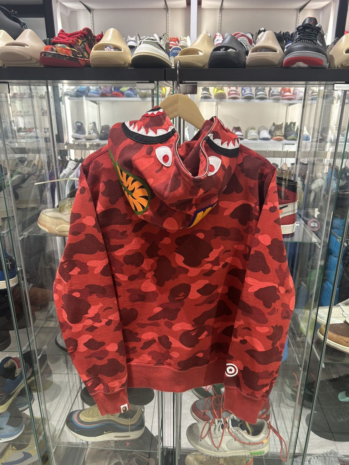 Bape Bape Red camo Shark hoodie Size US L / EU 52-54 / 3 - 7 Thumbnail