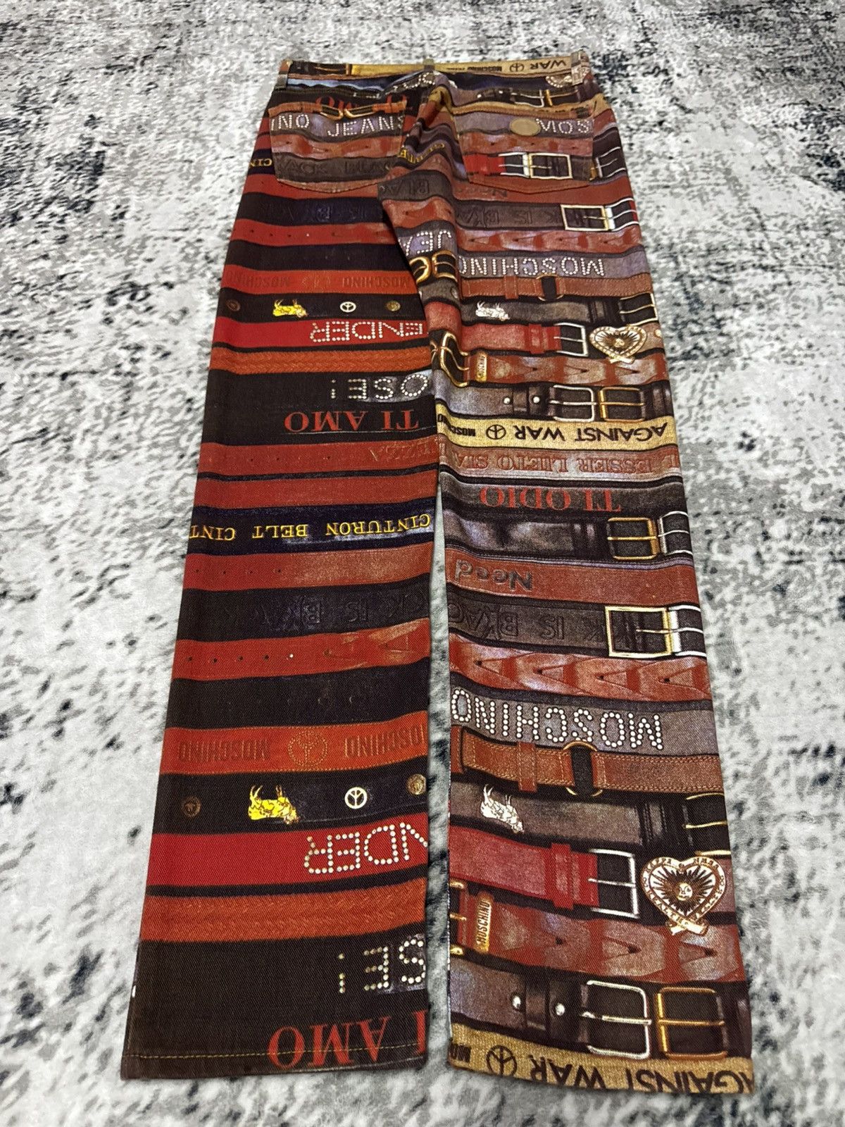 Moschino Archive 90s Moschino Trompe L’Oiel All Type Belt Denim Pants Size US 32 / EU 48 - 2 Thumbnail