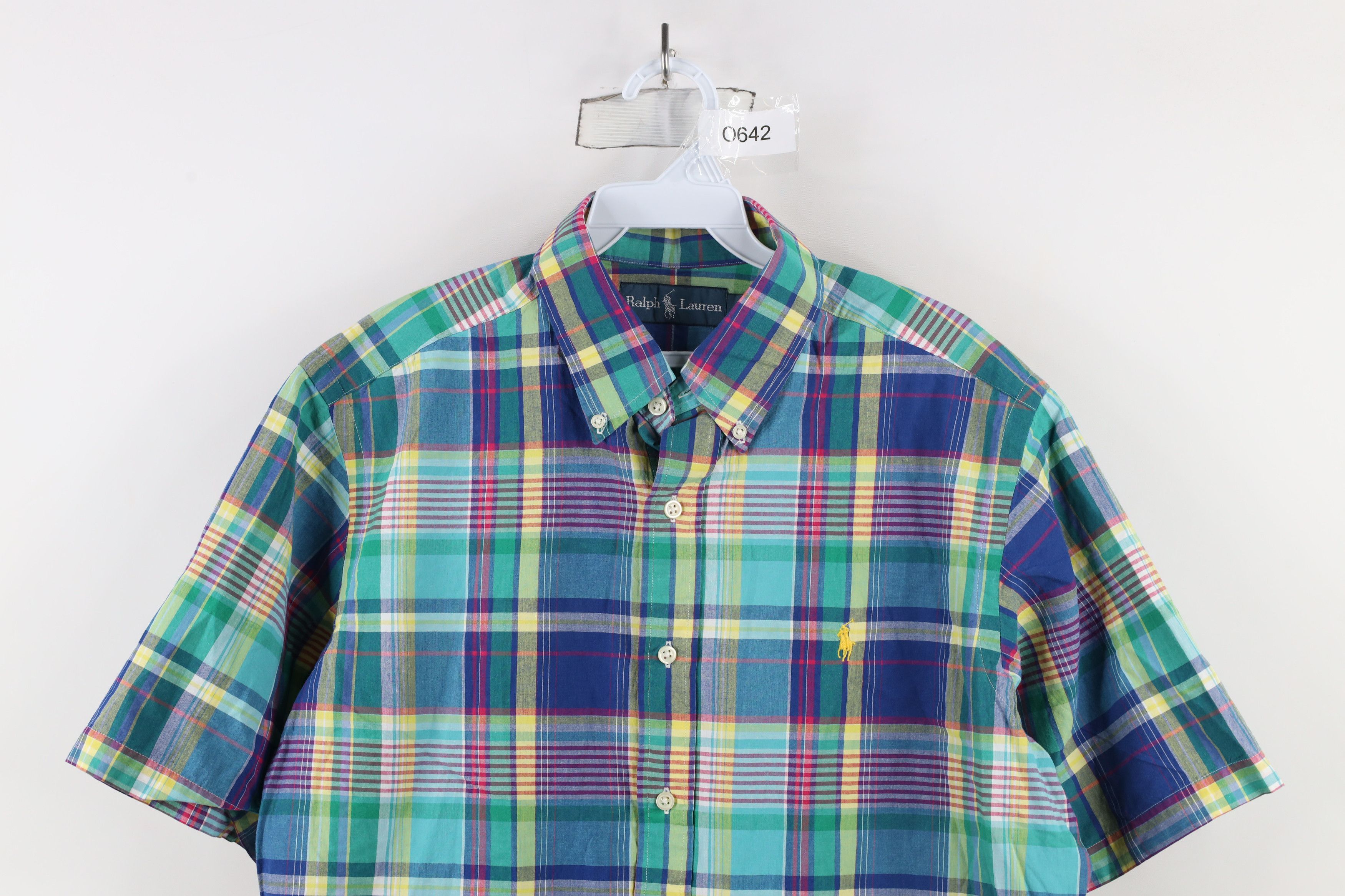 Ralph Lauren × Vintage Vintage 90s Ralph Lauren Madras Plaid Button Down Shirt Size US M / EU 48-50 / 2 - 2 Thumbnail