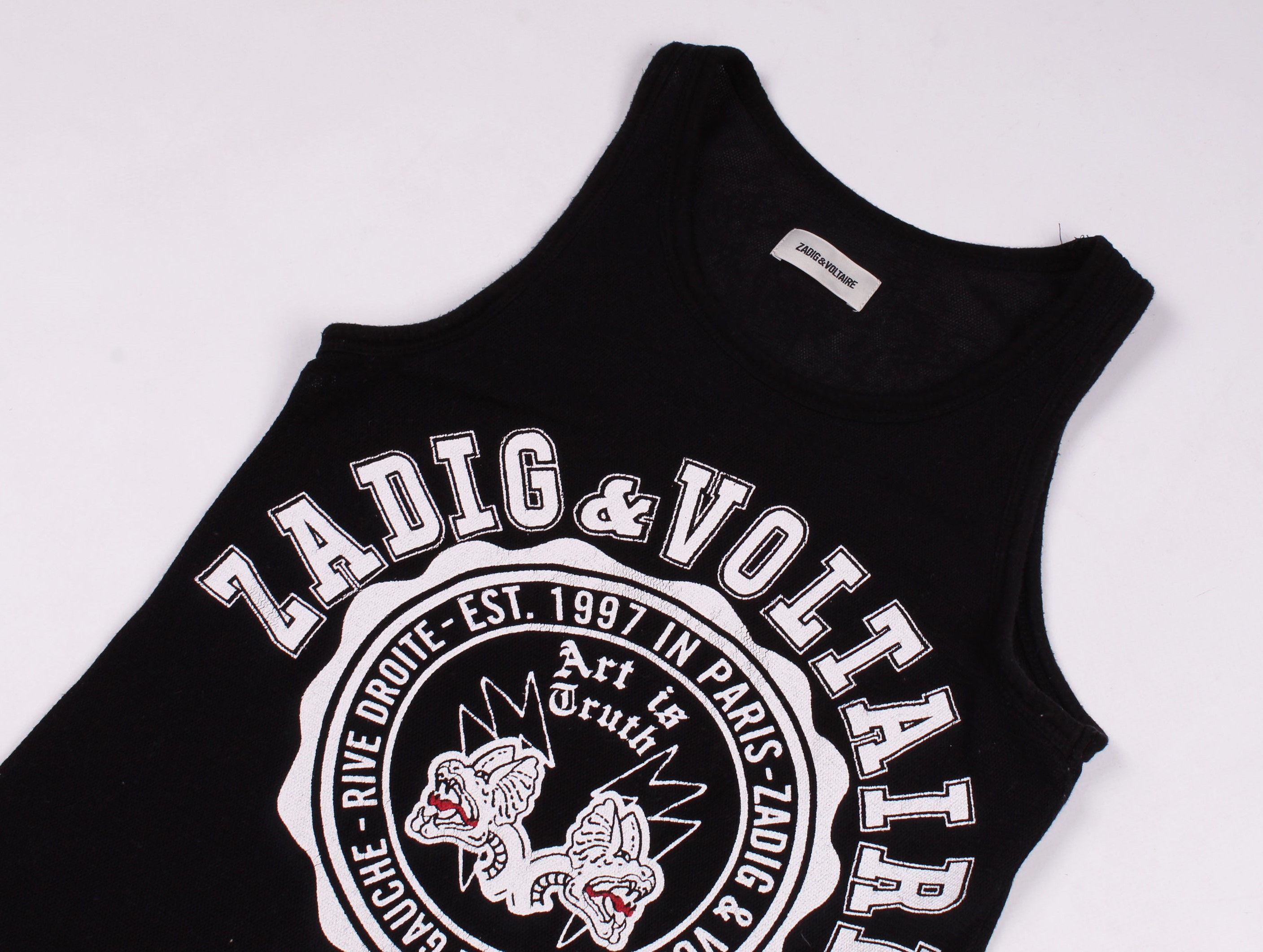 Zadig & Voltaire Zadig & Voltaire Printed Mesh Grunge Tank Top Size XS / US 0-2 / IT 36-38 - 4 Thumbnail