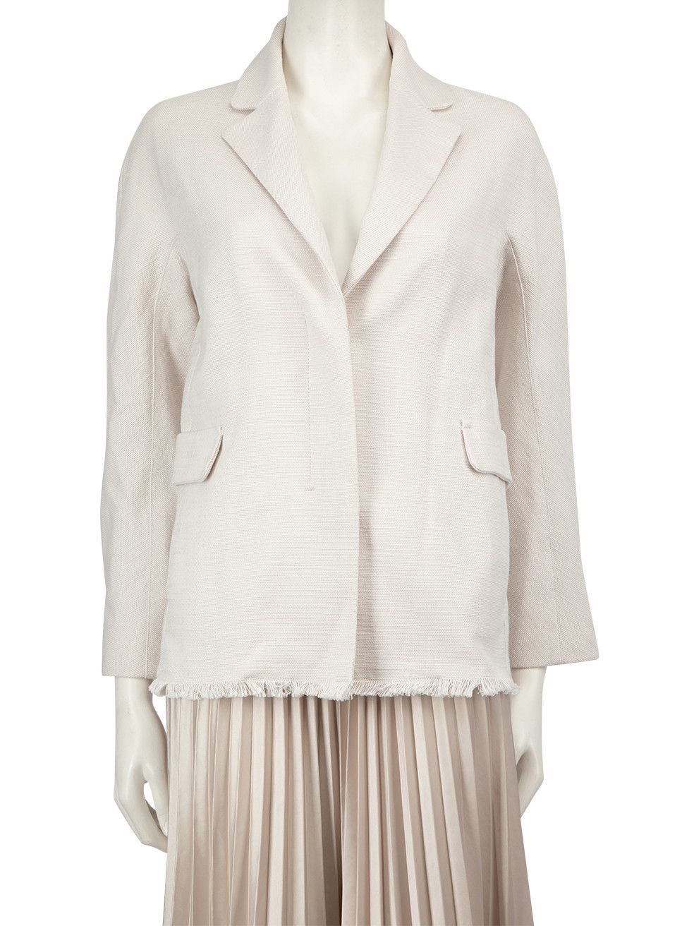 image of S Max Mara Ecru Single Breasted Blazer, Women's (Size Small)