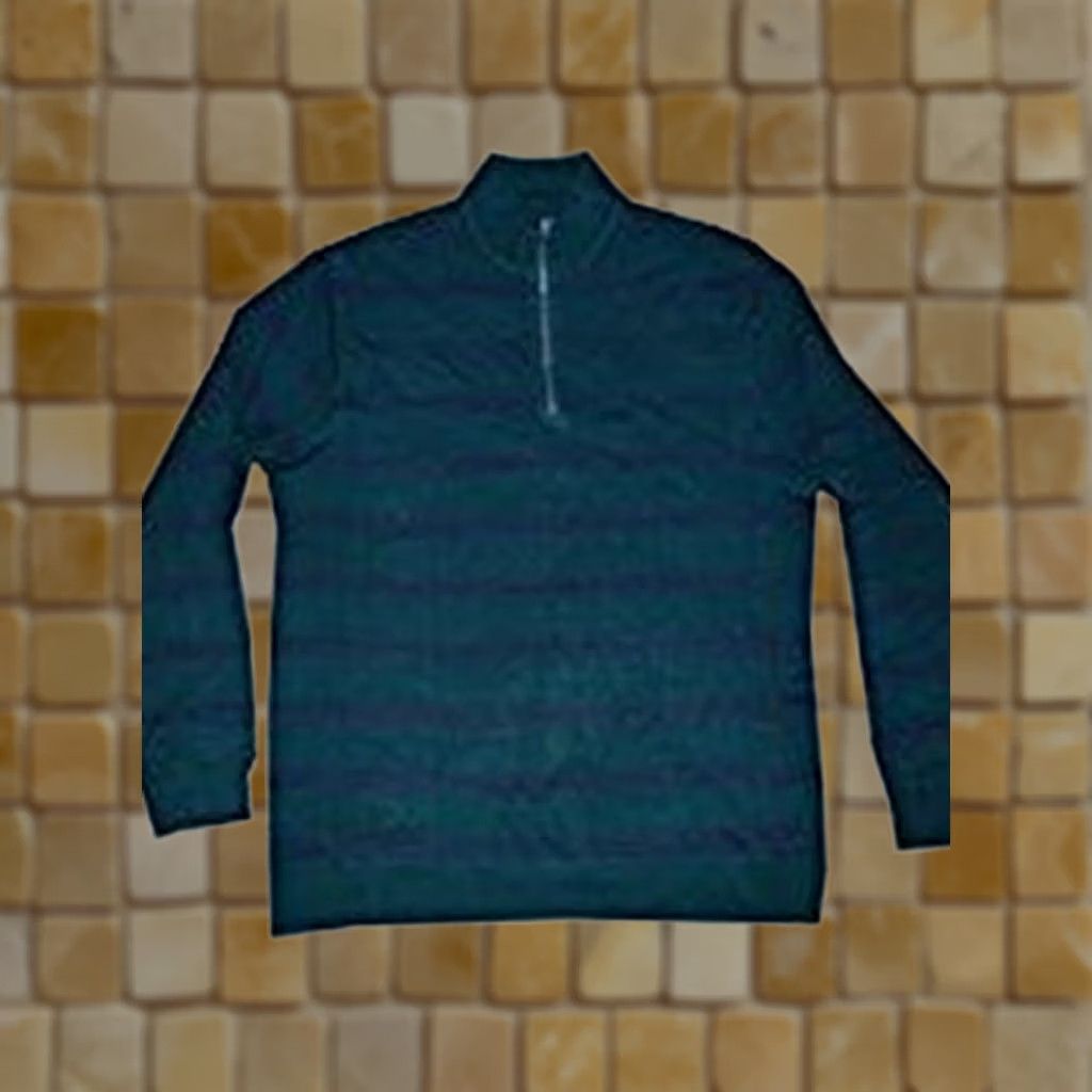 Chaps CHAPS Men’s Green Striped Zip Mockneck Sweater L Size US L / EU 52-54 / 3 - 1 Preview