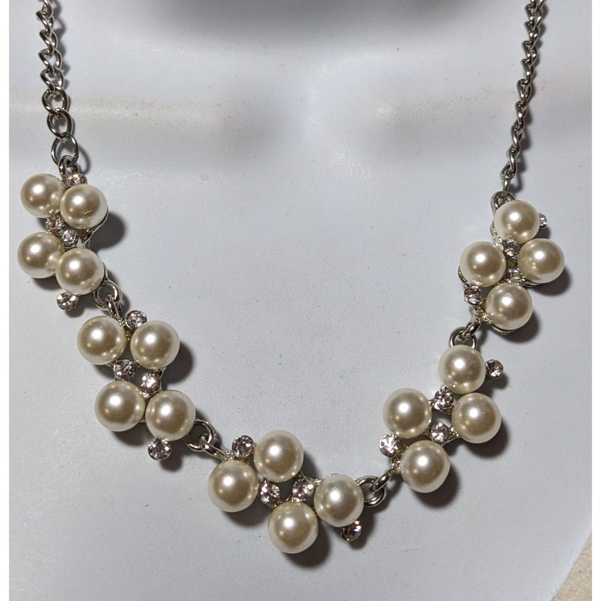 Other Rhinestone Pearl Cluster Bridal Necklace Size ONE SIZE - 4 Thumbnail