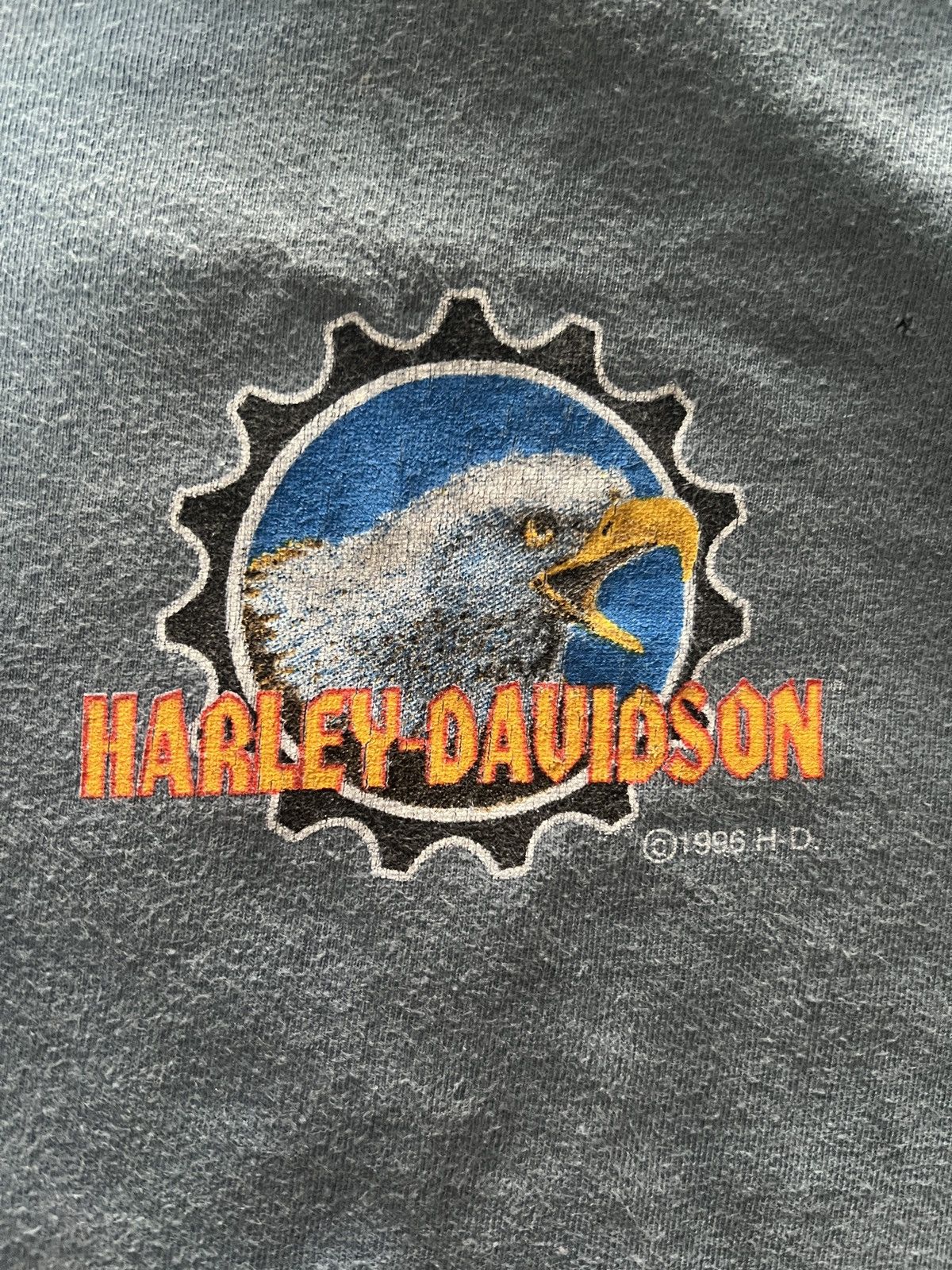 Harley Davidson Harley-Davidson Vintage Henley Blue Home Of the Brave 90s Size US L / EU 52-54 / 3 - 2 Thumbnail