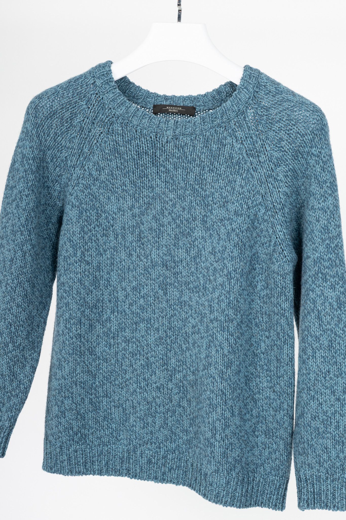 Weekend Max Mara Weekend Max Mara Marled Blue Raglan-Sleeve Sweater Size L / US 10 / IT 46 - 3 Thumbnail
