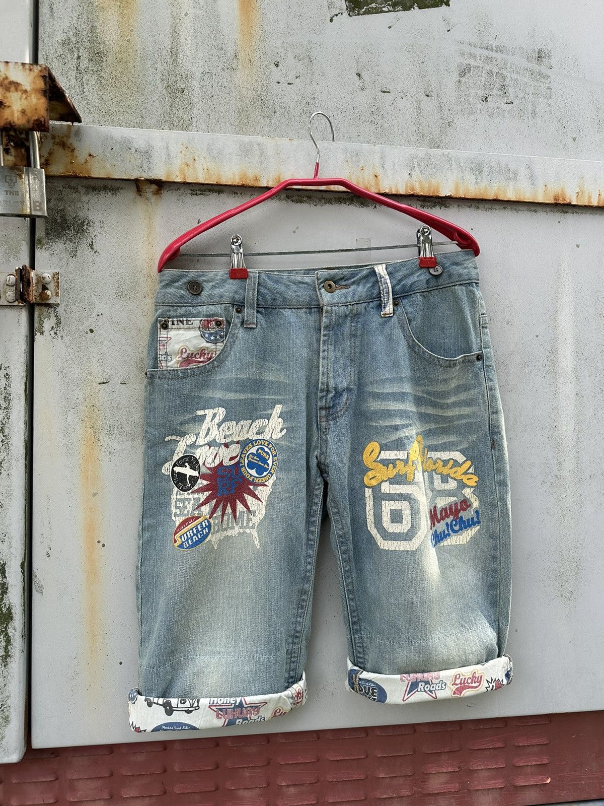 Vintage 👹Vintage Clone Devgru Design Patchwork Shorts Size US 30 / EU 46 - 4 Thumbnail