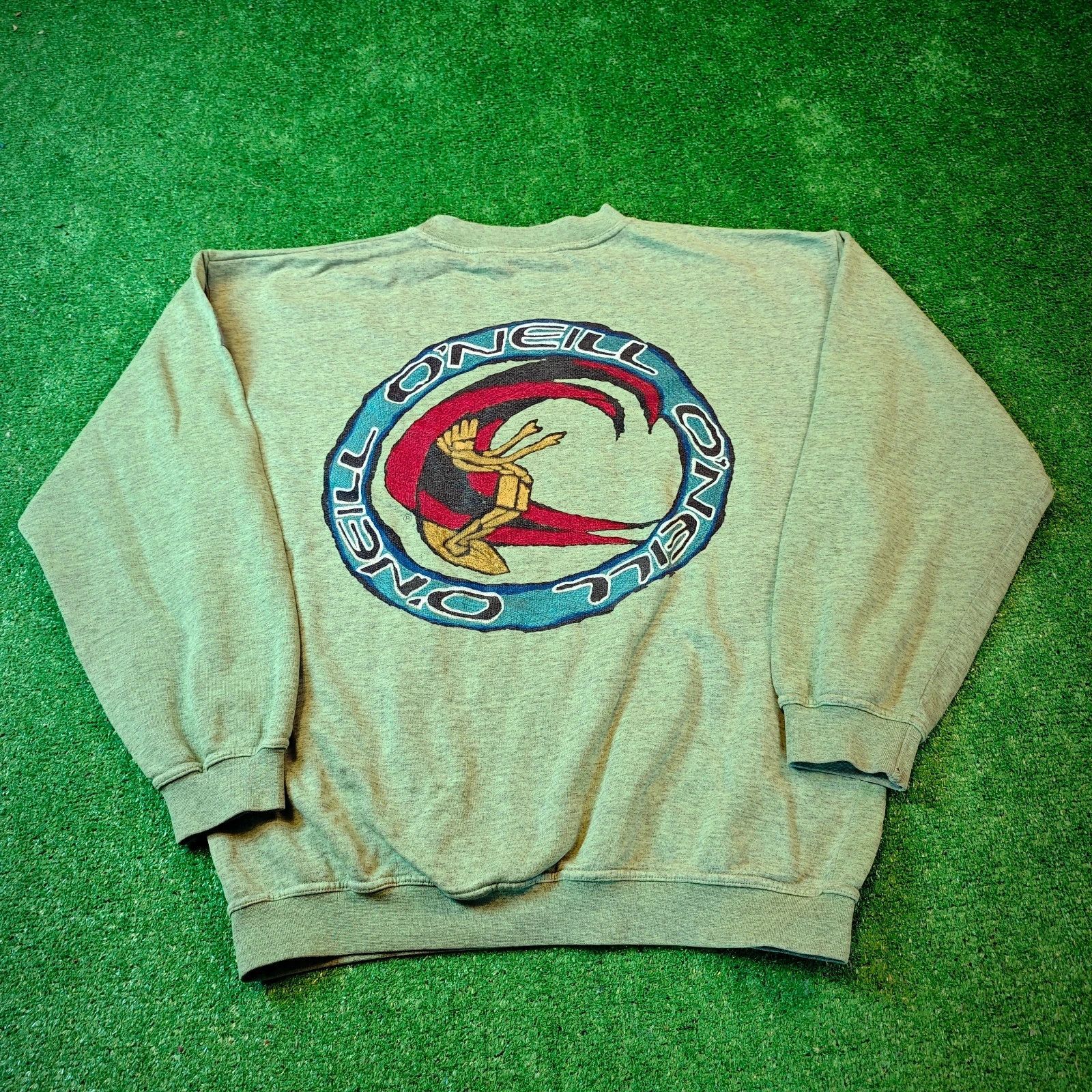 O'Neill Vintage O'neill sweatshirt mens Large green 90s surfer Size US L / EU 52-54 / 3 - 1 Thumbnail
