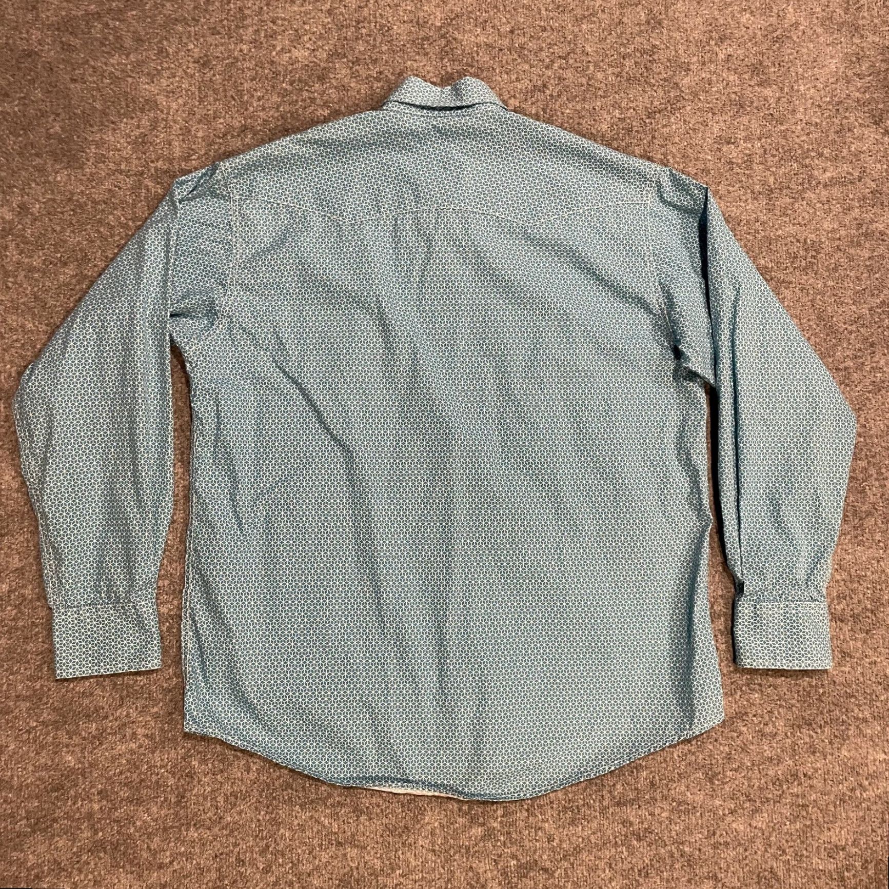 Vintage Cinch Shirt Geometric Blue Western Long Sleeve Mens S Snap Front Button-Up Embroidered Pockets Size US S / EU 44-46 / 1 - 2 Thumbnail