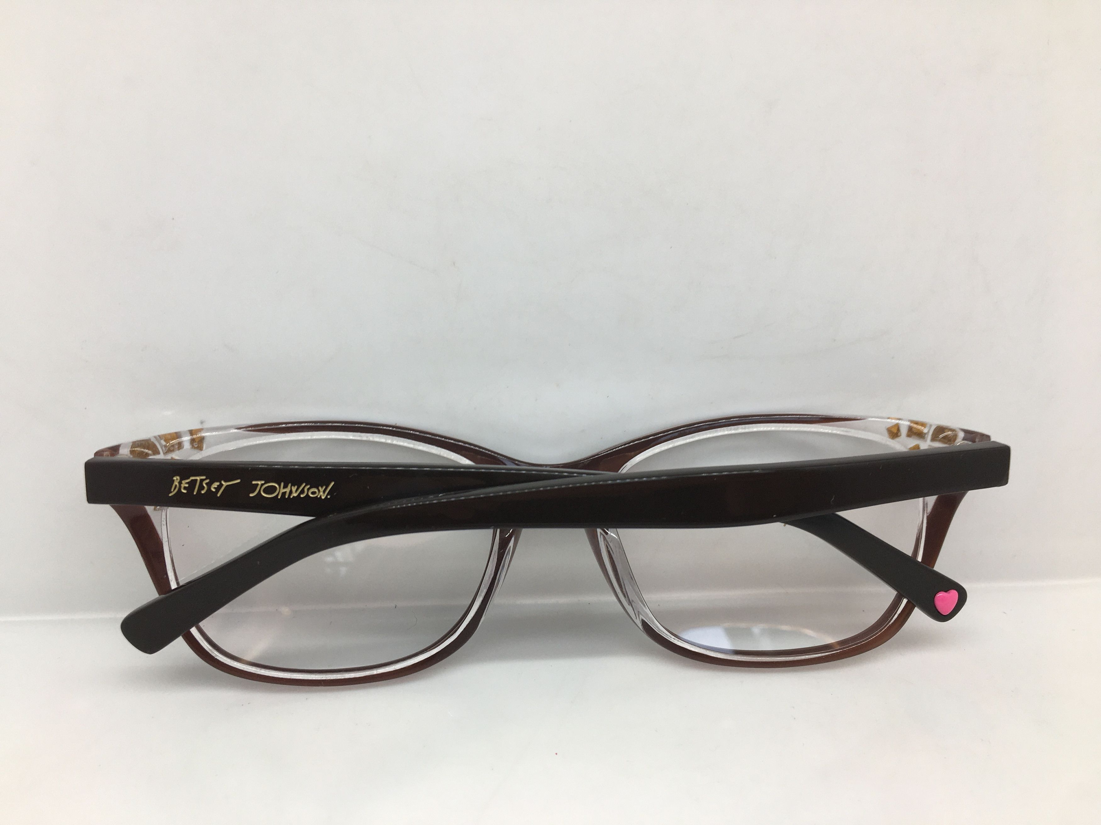 Betsey Johnson Betsey Johnson Clear Dark Red Cat Eye Eyeglasses Size ONE SIZE - 8 Thumbnail