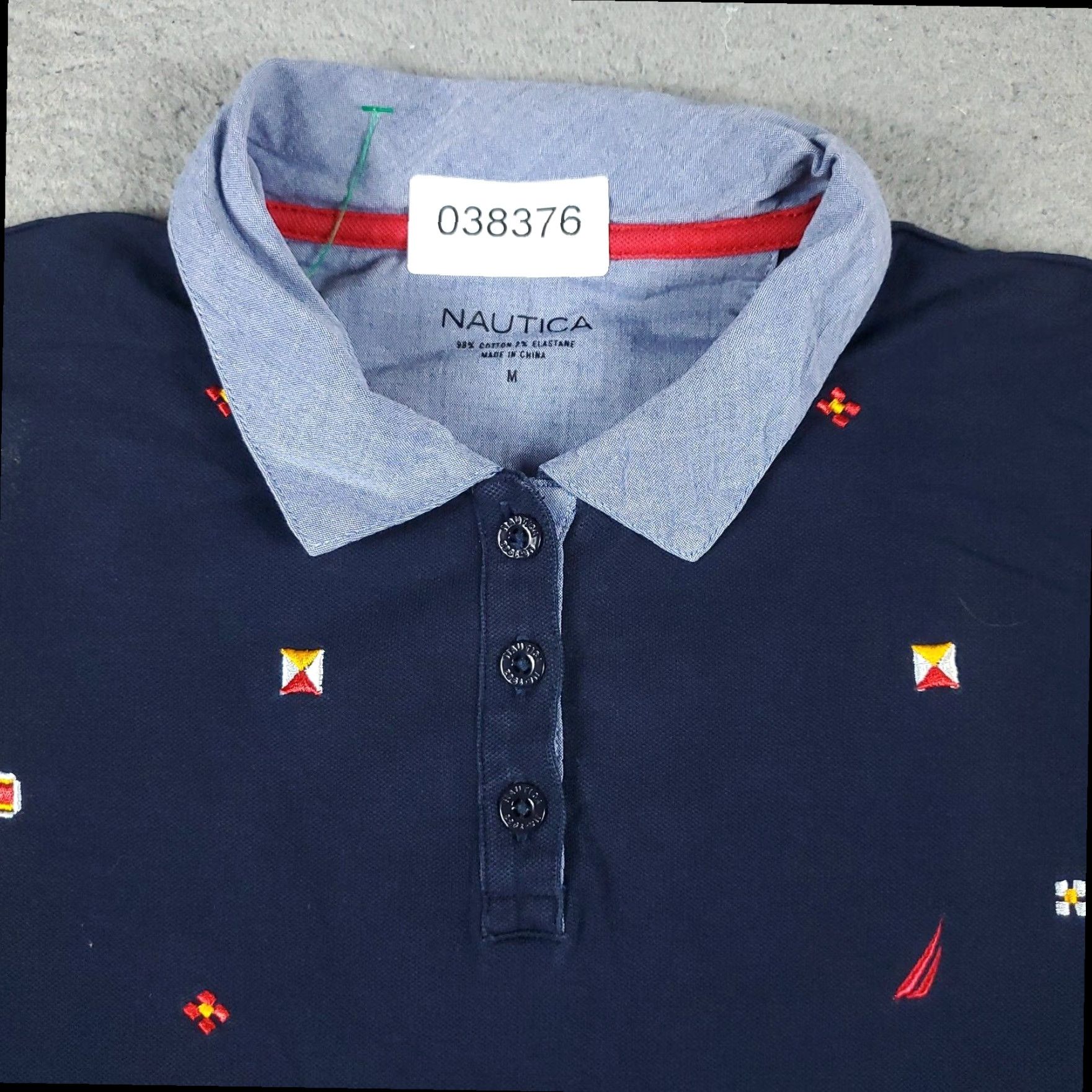 Nautica Nautica Womens Polo Shirt Blue Medium Long Sleeve Collared Button Front Cotton Size M / US 6-8 / IT 42-44 - 2 Thumbnail