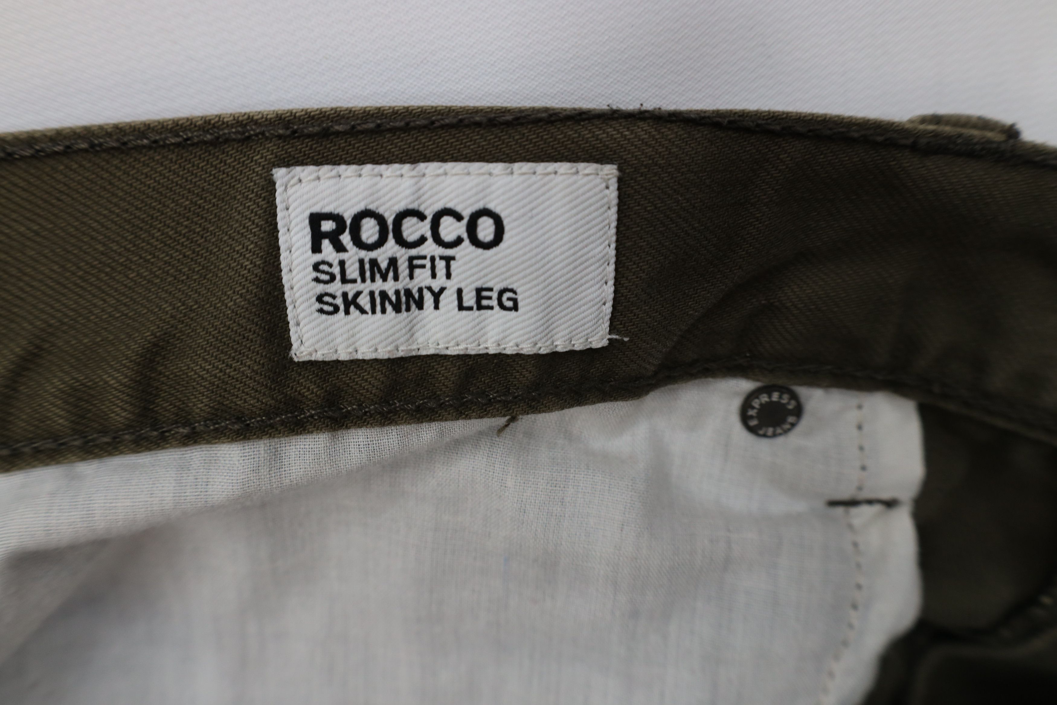 Express Express Fit Faded Rocco Skinny Leg Denim Jeans Green Cotton Size US 36 / EU 52 - 7 Thumbnail