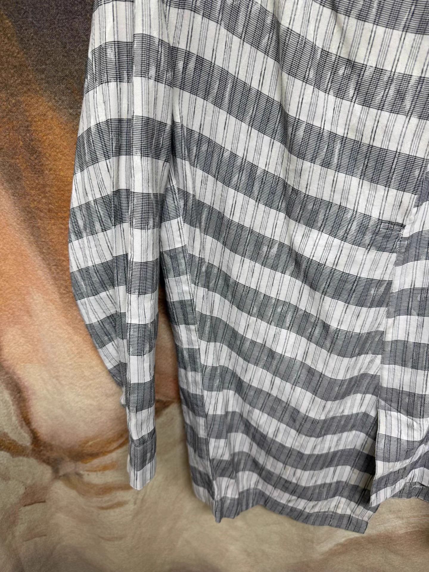 Issey Miyake Issey Miyake Vintage Stripe Scarf Collar Shirt K20 Size US M / EU 48-50 / 2 - 4 Thumbnail
