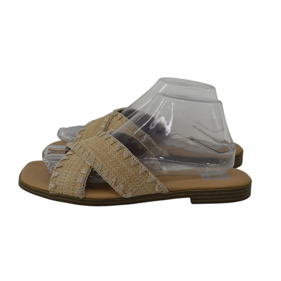 Dolce Vita Dolce Vita Womens Sz 8.5 Miguel Sandal Gold Raffia Flat Size US 8.5 / IT 38.5 - 1 Thumbnail