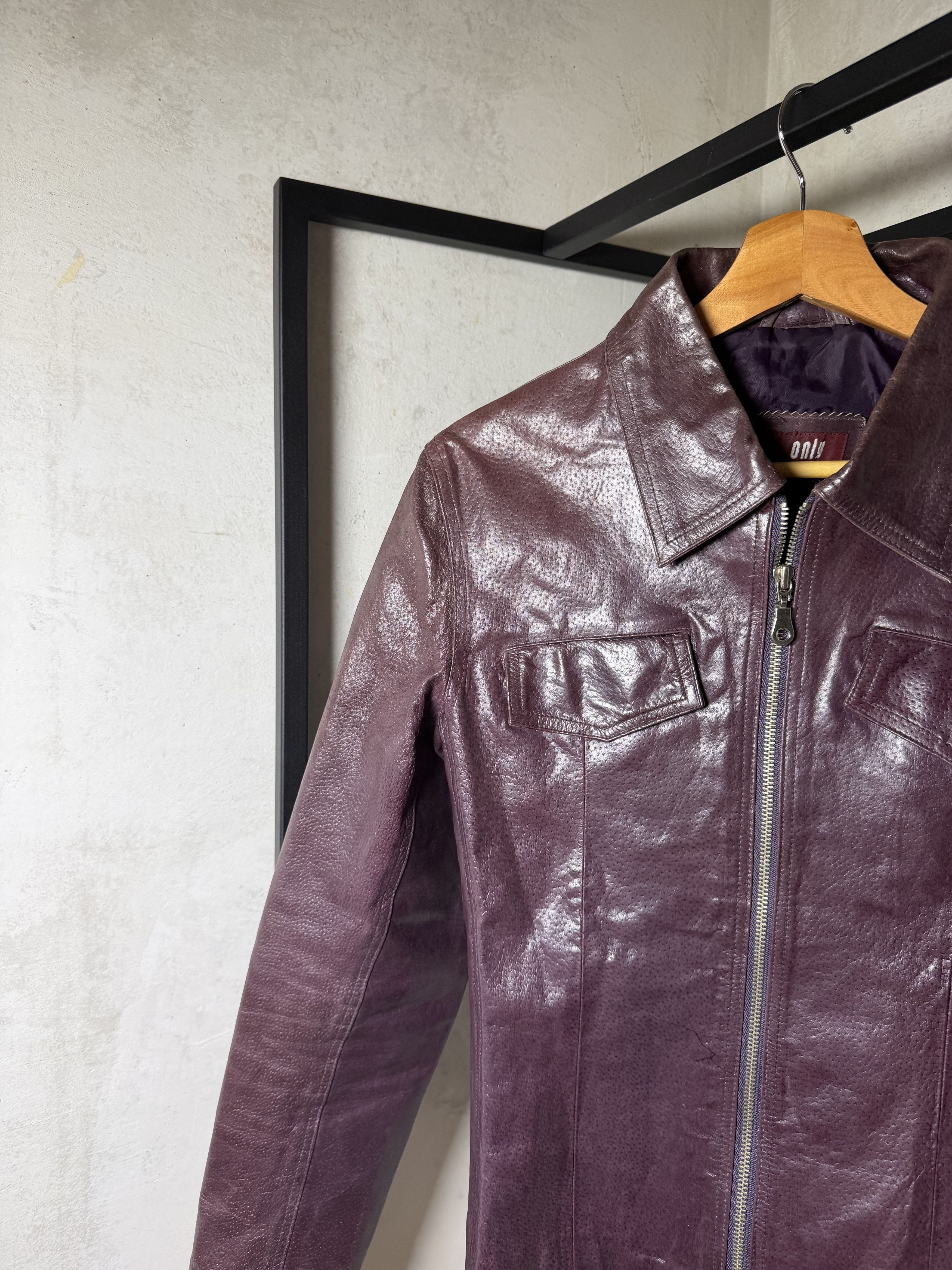 Genuine Leather Only Melancholy Rich Red Boxy Leather Jacket Size M / US 6-8 / IT 42-44 - 7 Thumbnail