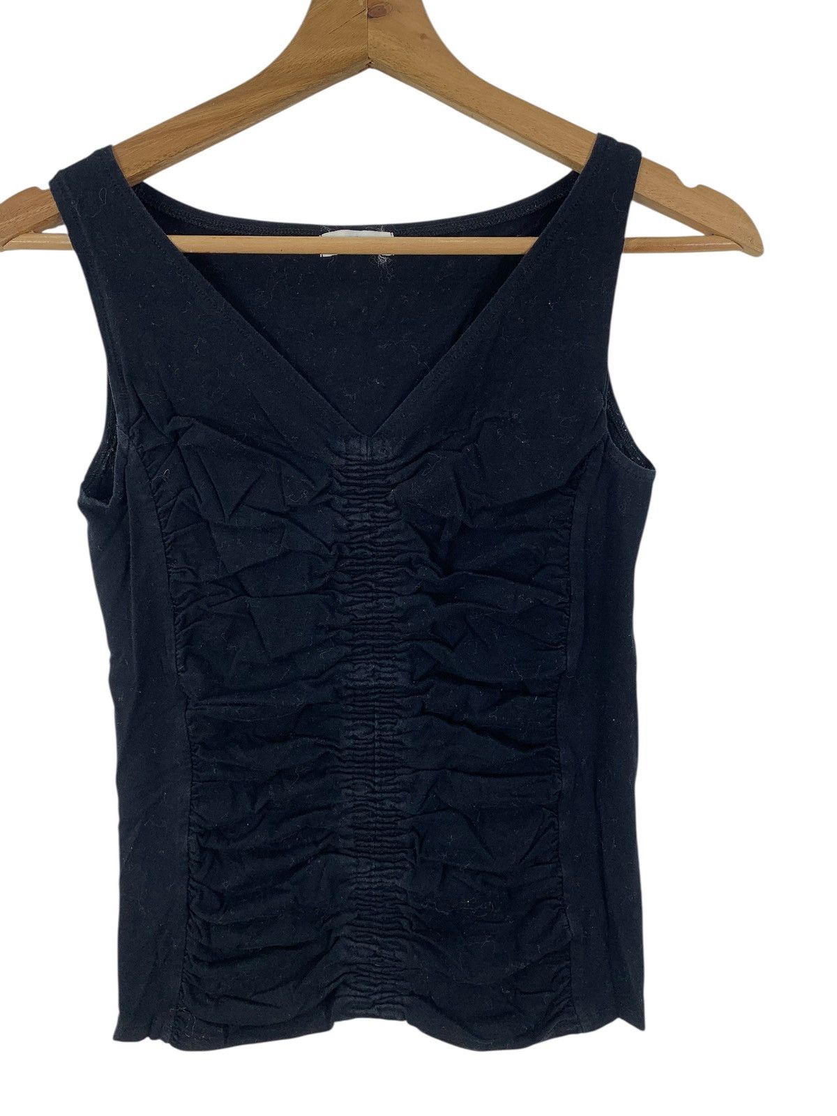 Yohji Yamamoto Vintage YOHJI YAMAMOTO INED Collection Ruffle Tank Top Tee Size XXS / US 00 / IT 34 - 5 Thumbnail