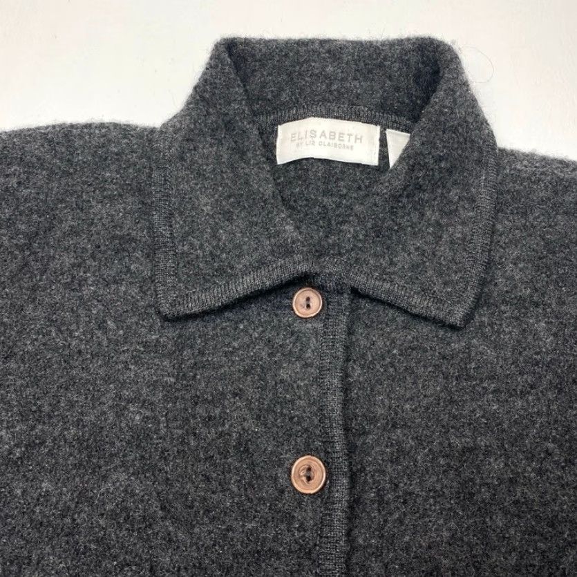 Liz Claiborne VINTAGE Liz Claiborne Elisabeth 100% Wool Jacket Gray Button Up Oversize Women's Size 2 Size XS / US 0-2 / IT 36-38 - 6 Thumbnail