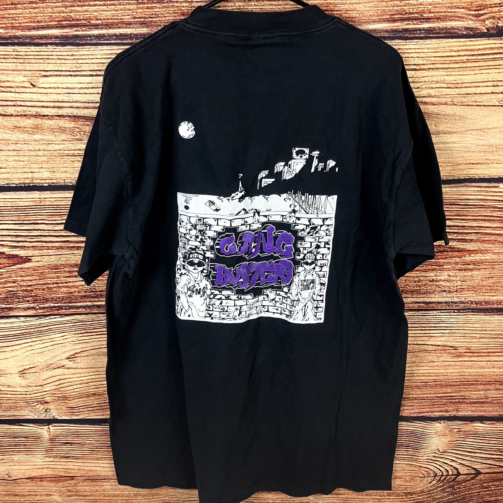 Tultex × Vintage Vintage 1990s Gang Busters Double Sided T-shirt Size US XL / EU 56 / 4 - 4 Thumbnail