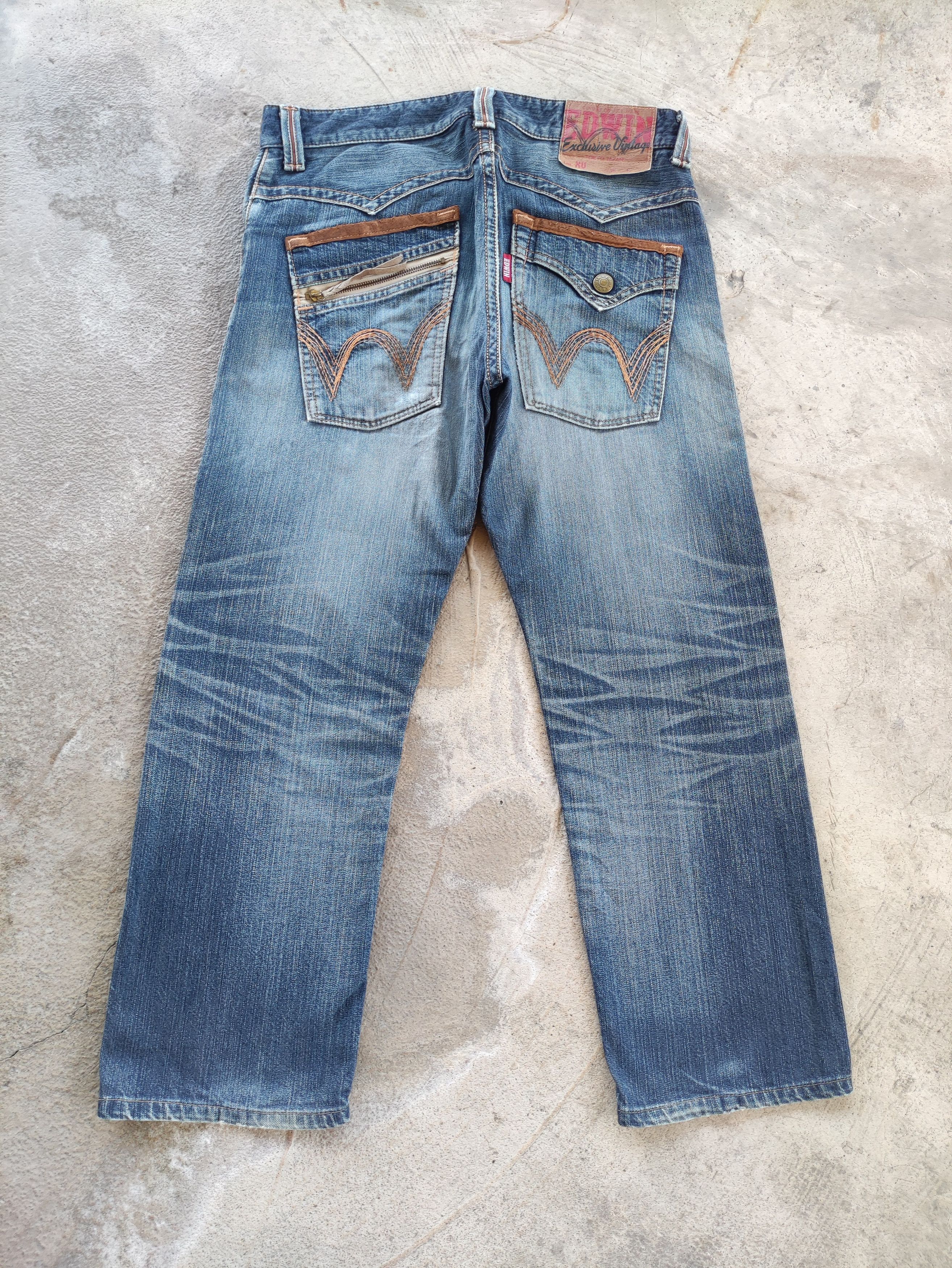 Edwin Vintage Edwin Japan Jean Distressed Faded Denim Pants Size US 37 - 9 Thumbnail