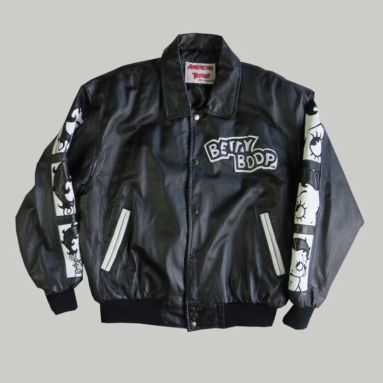 Betty Boop レザーボンバージャケット Designer × Streetwear × Vintage Betty Boop Leather Bomber
