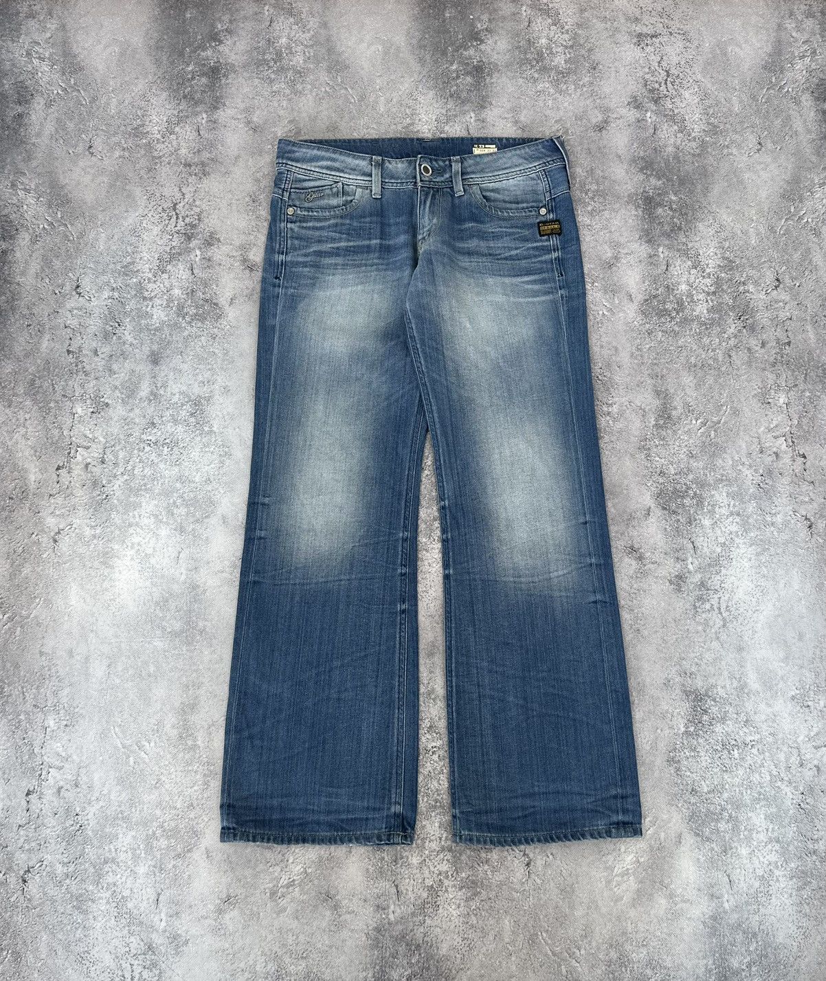 G-Star Vintage G-Star Y2K Washed Denim Faded Baggy Bootcut Jeans Size US 32 / EU 48 - 1 Thumbnail