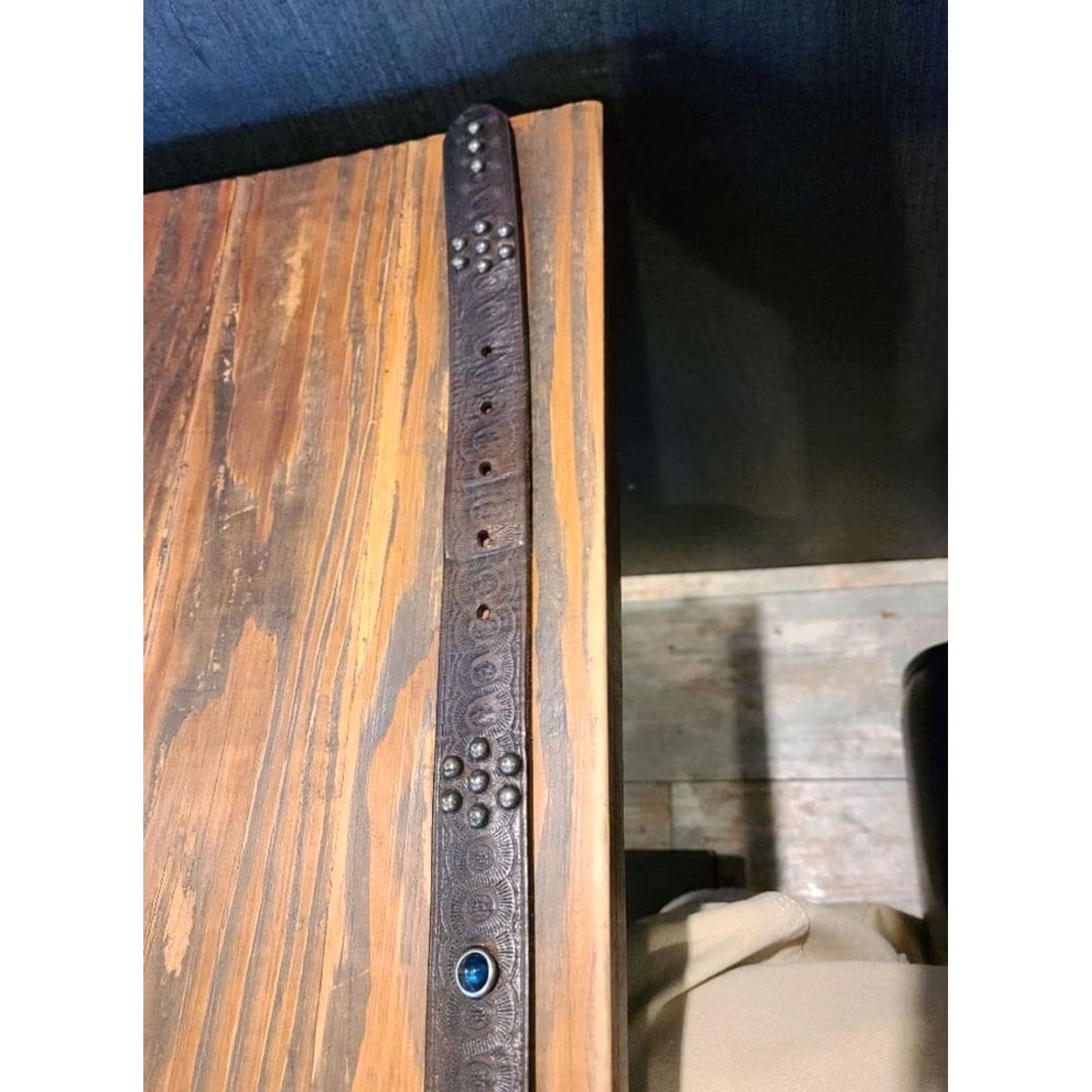 Ralph Lauren RRL Ralph Lauren Studded Belt Square metal buckle Brown Leather Size 32 Men Size 32 - 6 Thumbnail